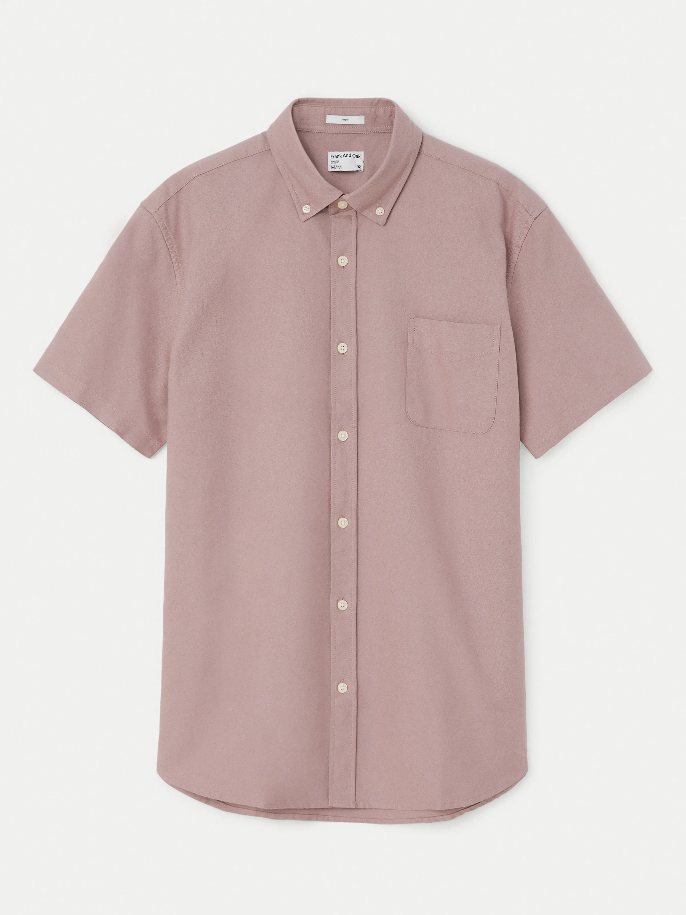 The Jasper Short Sleeve Oxford Shirt in Mauve Mist sold by Frank & Oak product image thumbnail 5