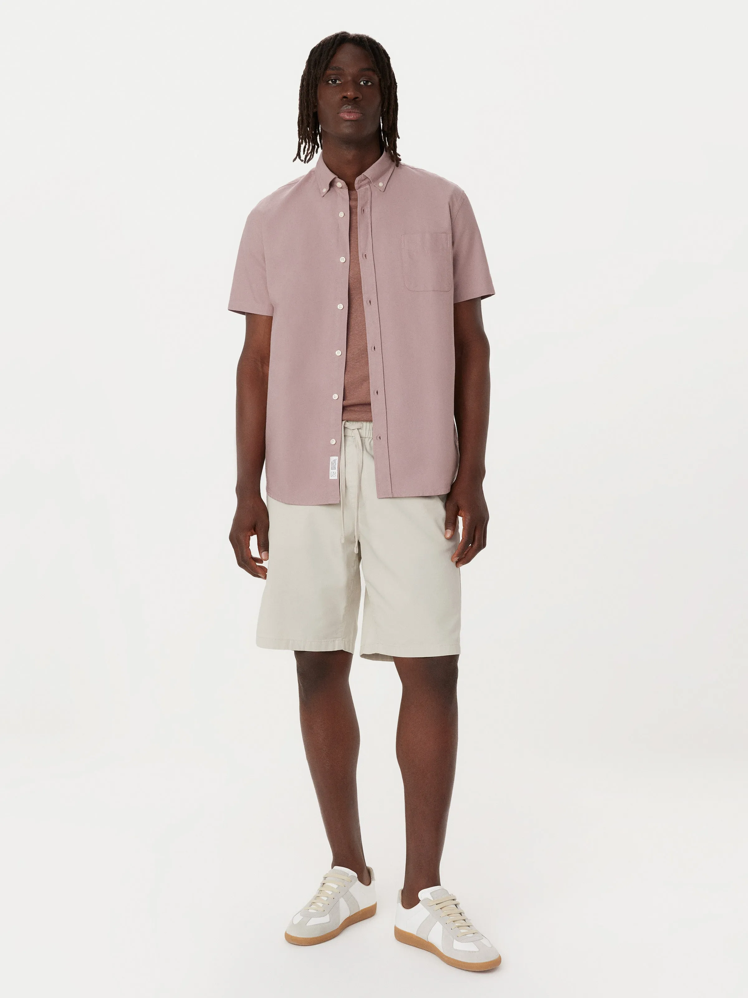 The Jasper Short Sleeve Oxford Shirt in Mauve Mist sold by Frank & Oak product image thumbnail 2