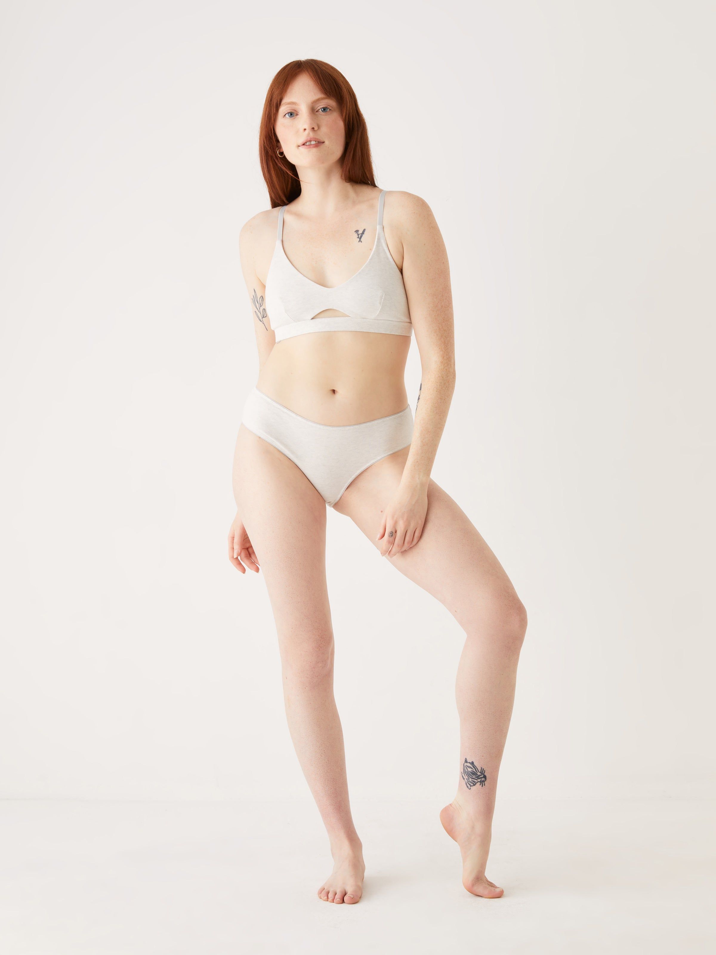 The Cotton Bikini Panty in Faded Grey sold by Frank & Oak