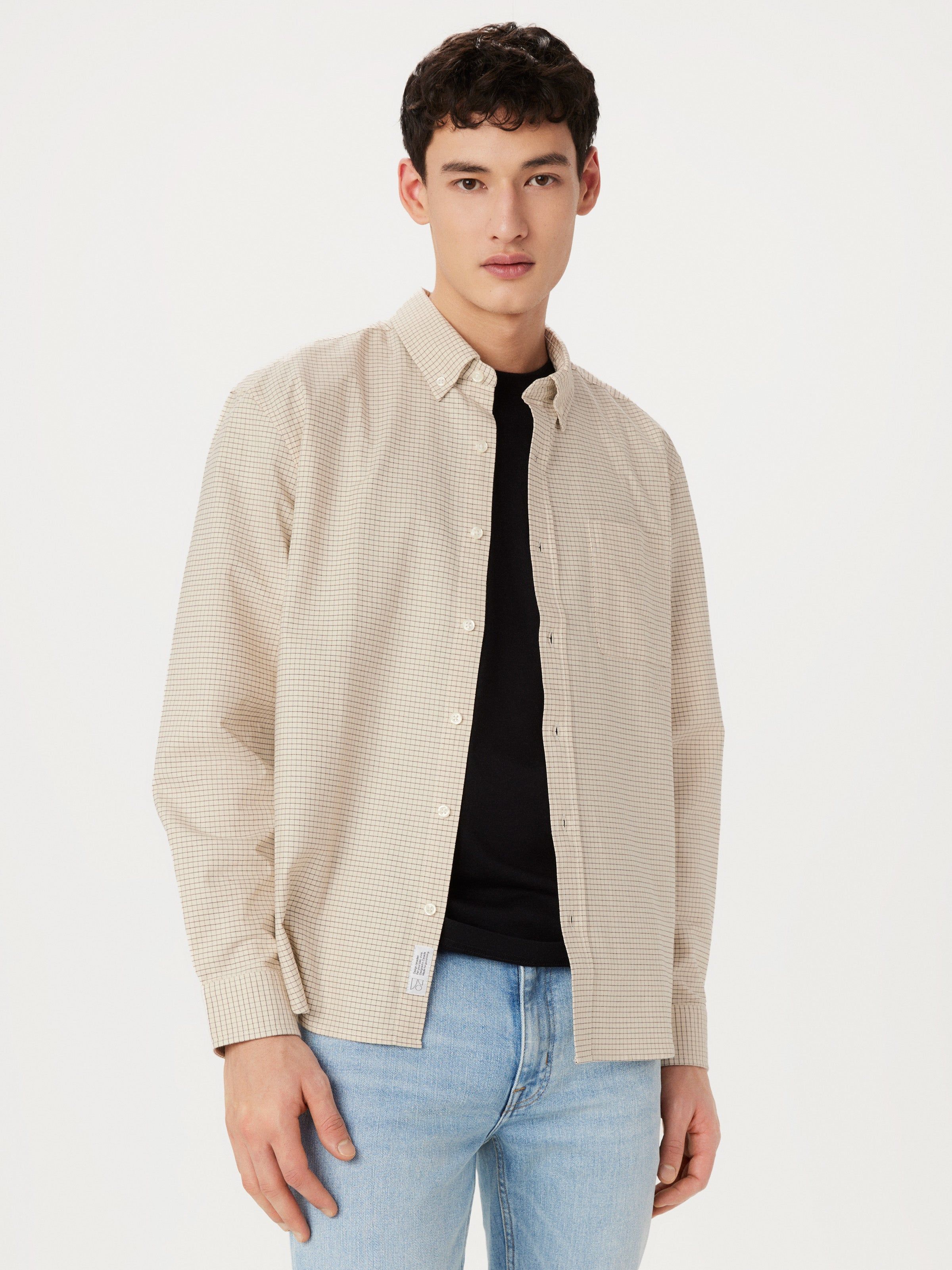 The Jasper Boxy Oxford Shirt in Oatmeal sold by Frank & Oak product image thumbnail 2