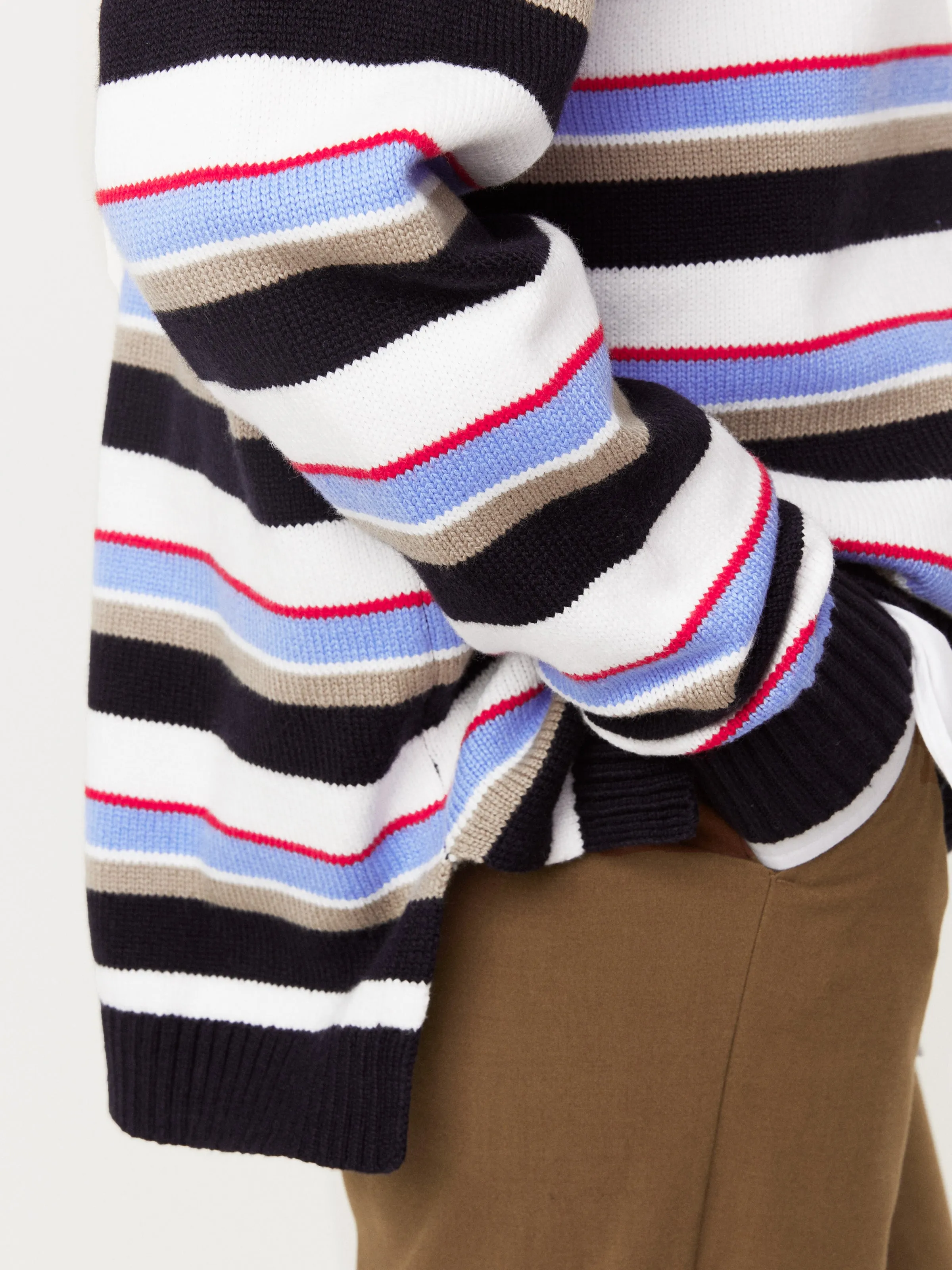 The Striped Crewneck Sweater in Peony Blue sold by Frank & Oak product image thumbnail 5