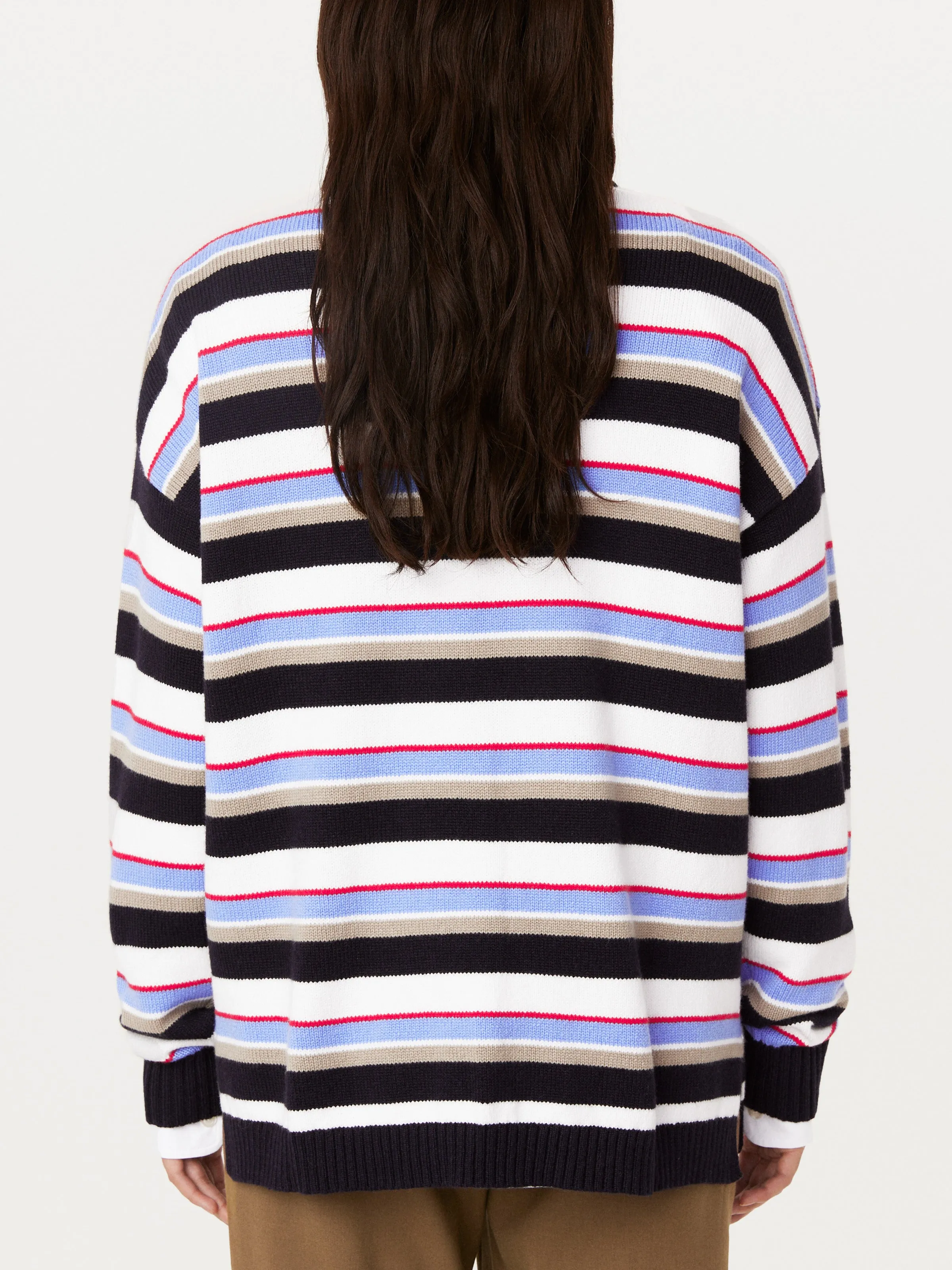 The Striped Crewneck Sweater in Peony Blue sold by Frank & Oak product image thumbnail 4