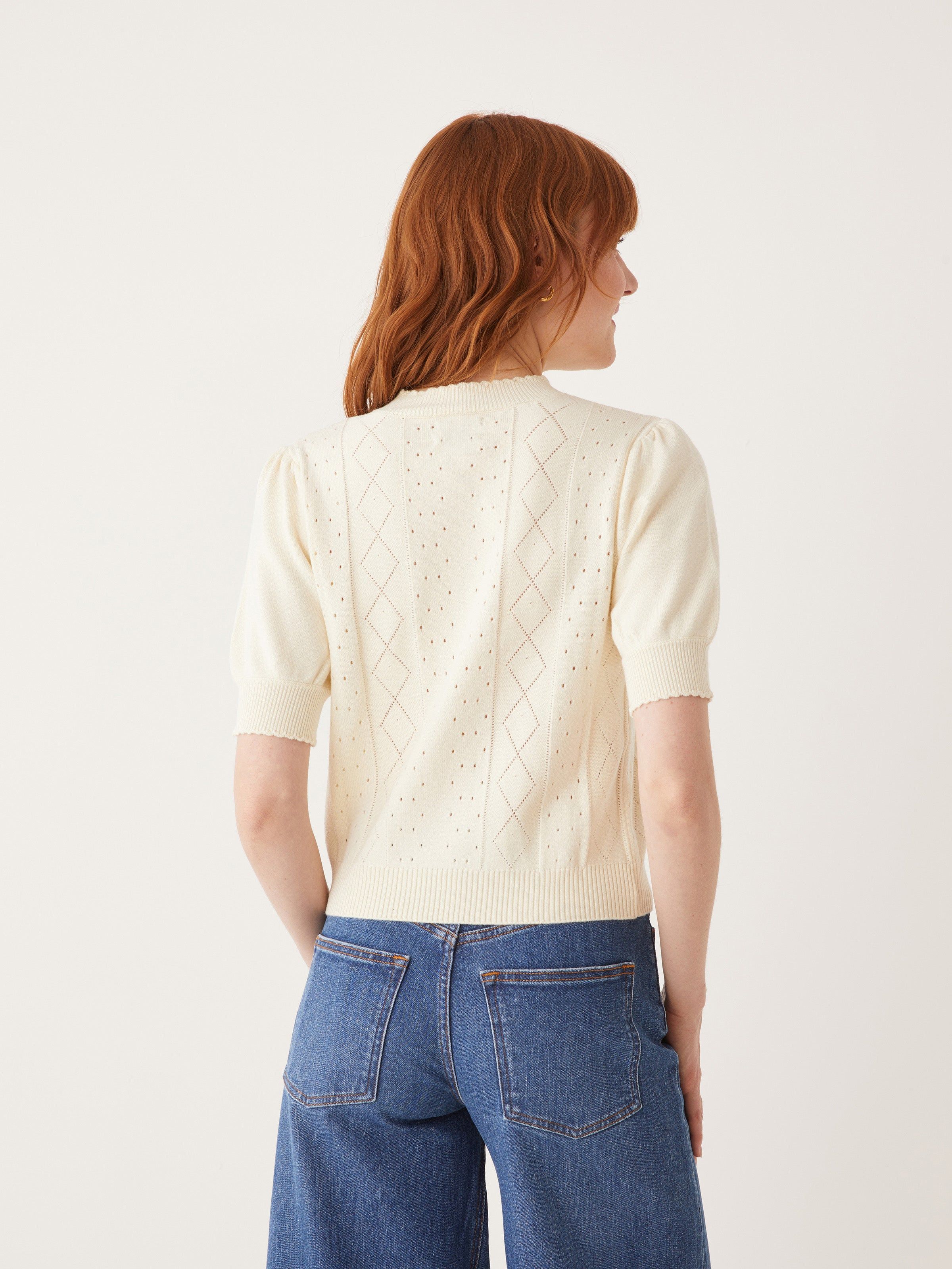 The Pointelle Sweater in White sold by Frank & Oak product image thumbnail 3