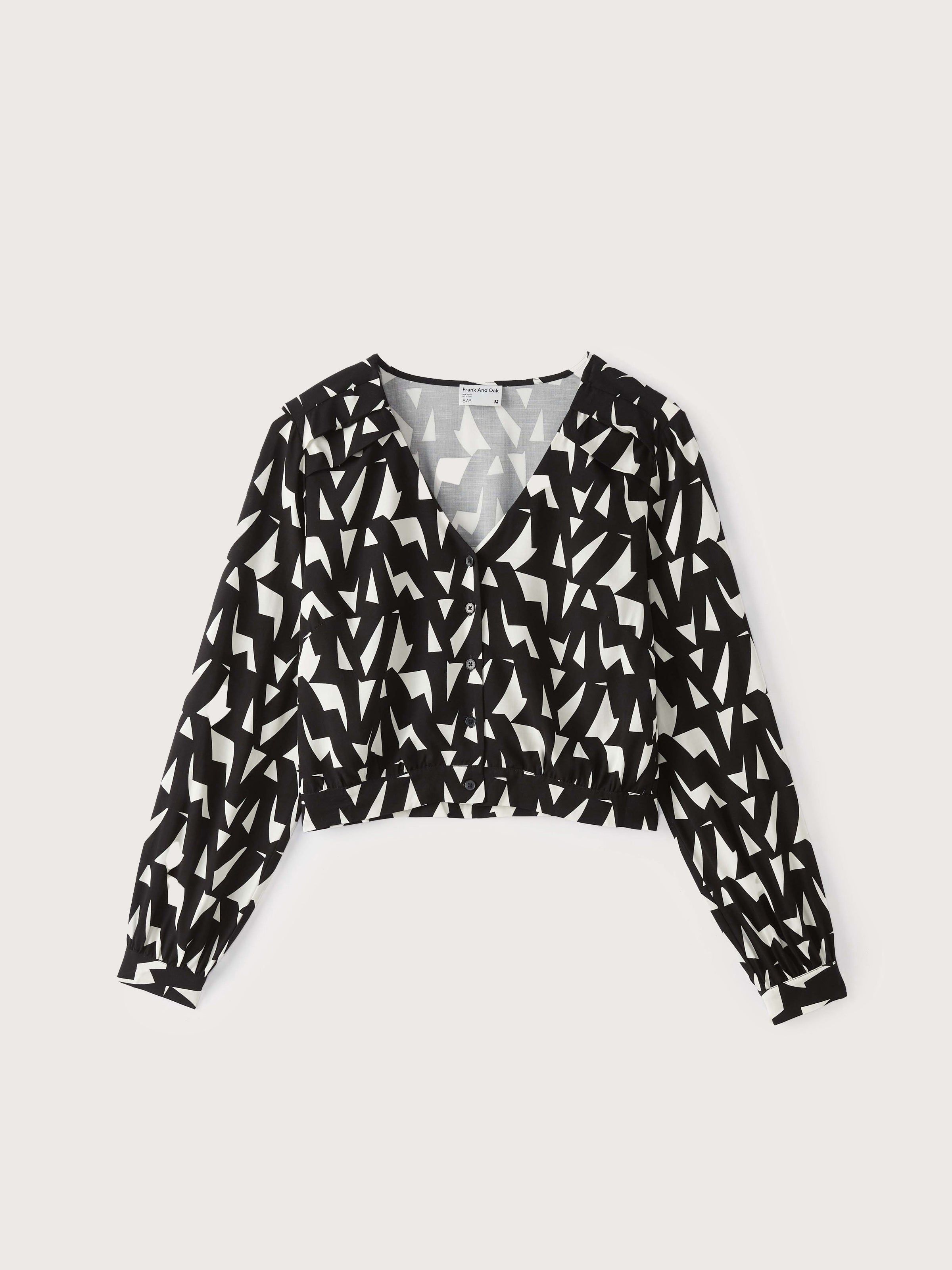 The Printed Long Sleeve Blouse in White sold by Frank & Oak product image thumbnail 5