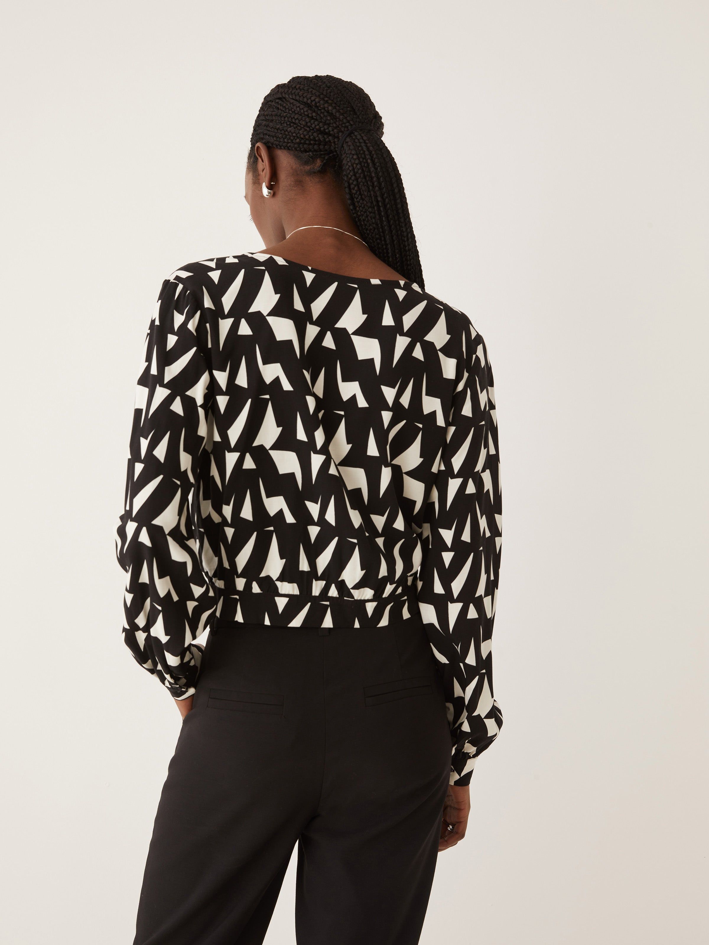 The Printed Long Sleeve Blouse in White sold by Frank & Oak product image thumbnail 4