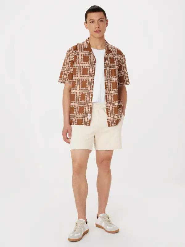 The Owen French Terry Short in Oatmeal sold by Frank & Oak