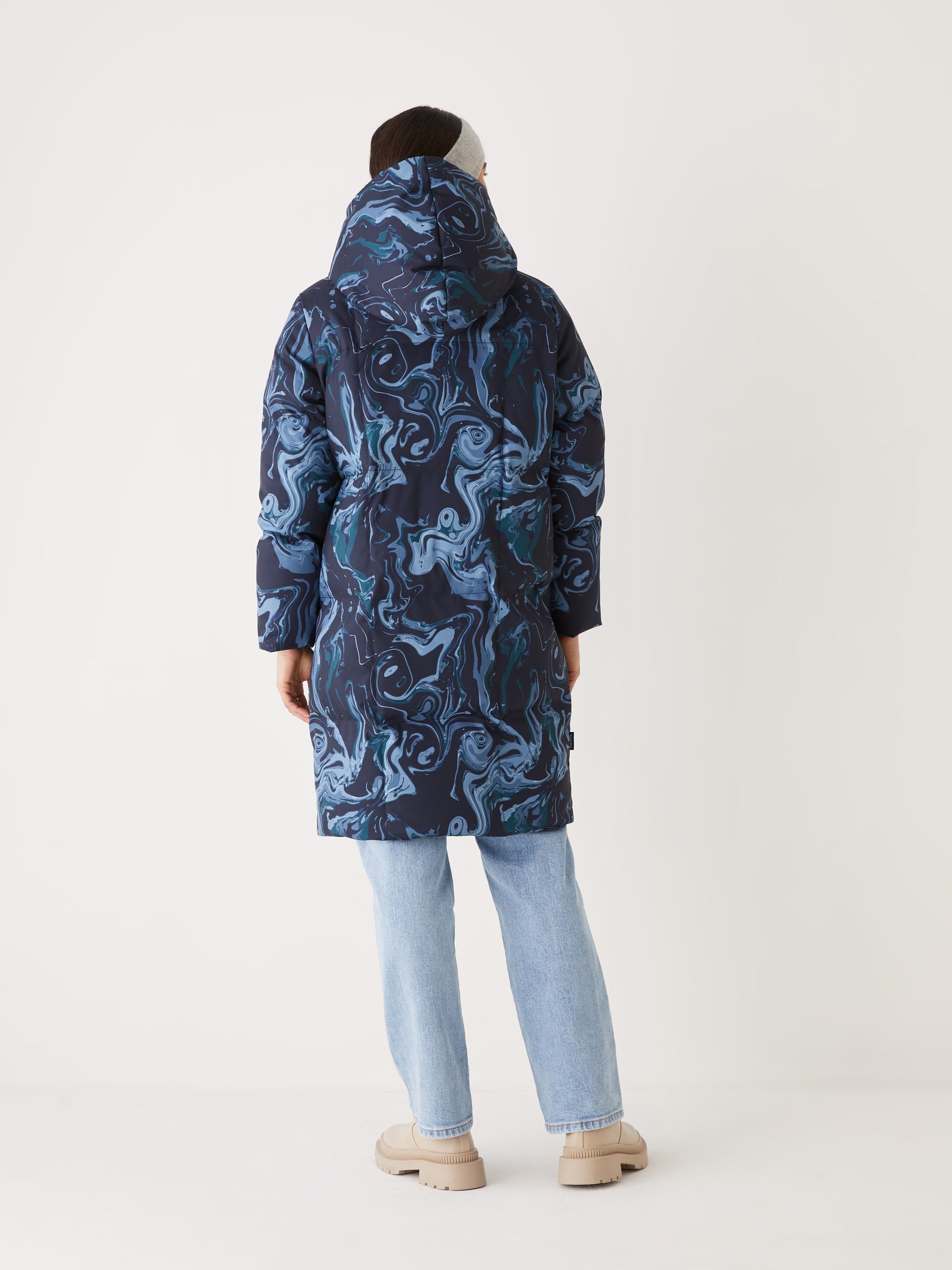 The Printed Hygge Puffer Coat in Dark Blue sold by Frank & Oak product image thumbnail 7