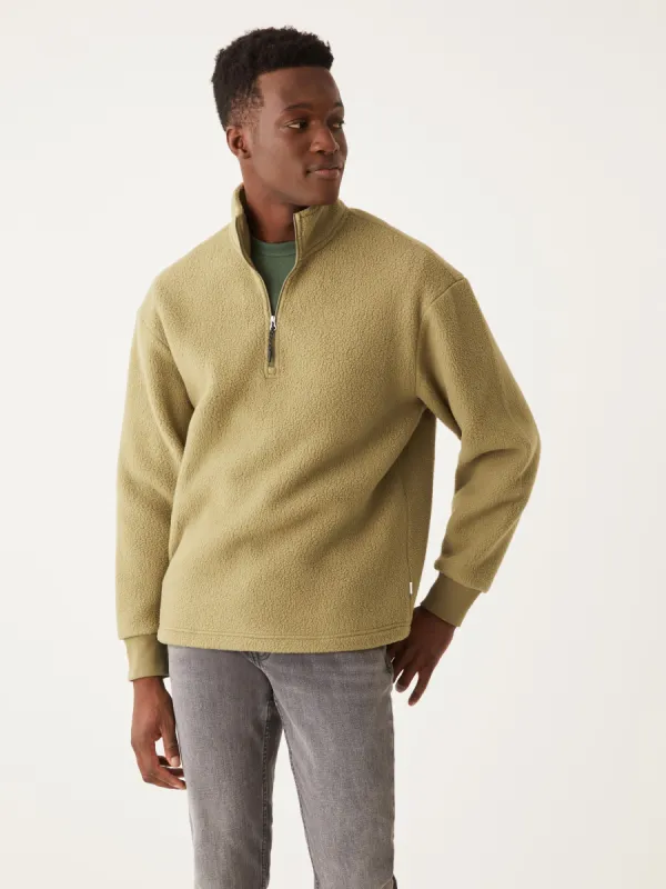 The Polar Fleece Pullover in Khaki sold by Frank & Oak