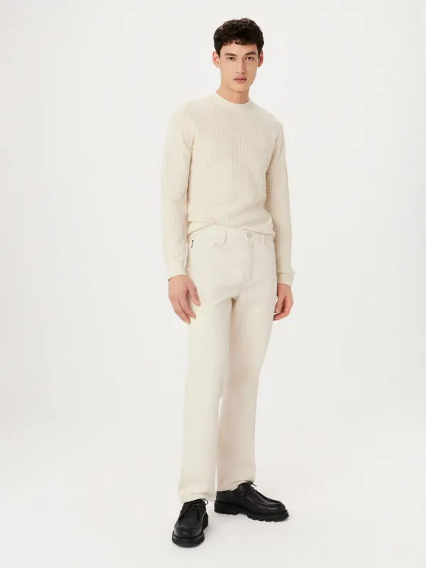 The Joey Straight Pant in Cream sold by Frank & Oak