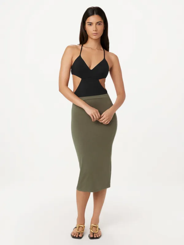 The Trikini Swimsuit in Black sold by Frank & Oak