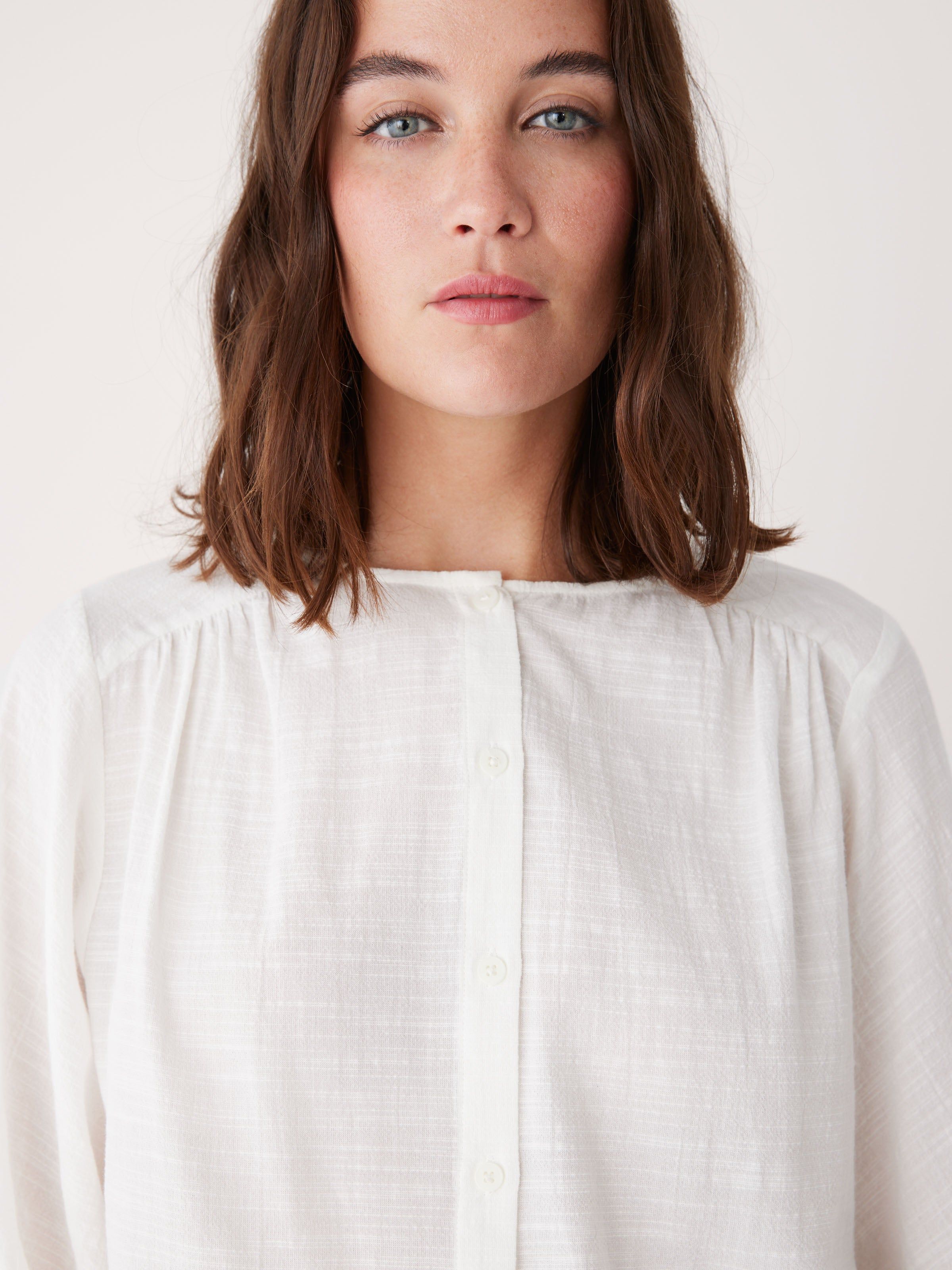 The Button Up Long Sleeve Blouse in White sold by Frank & Oak product image thumbnail 4