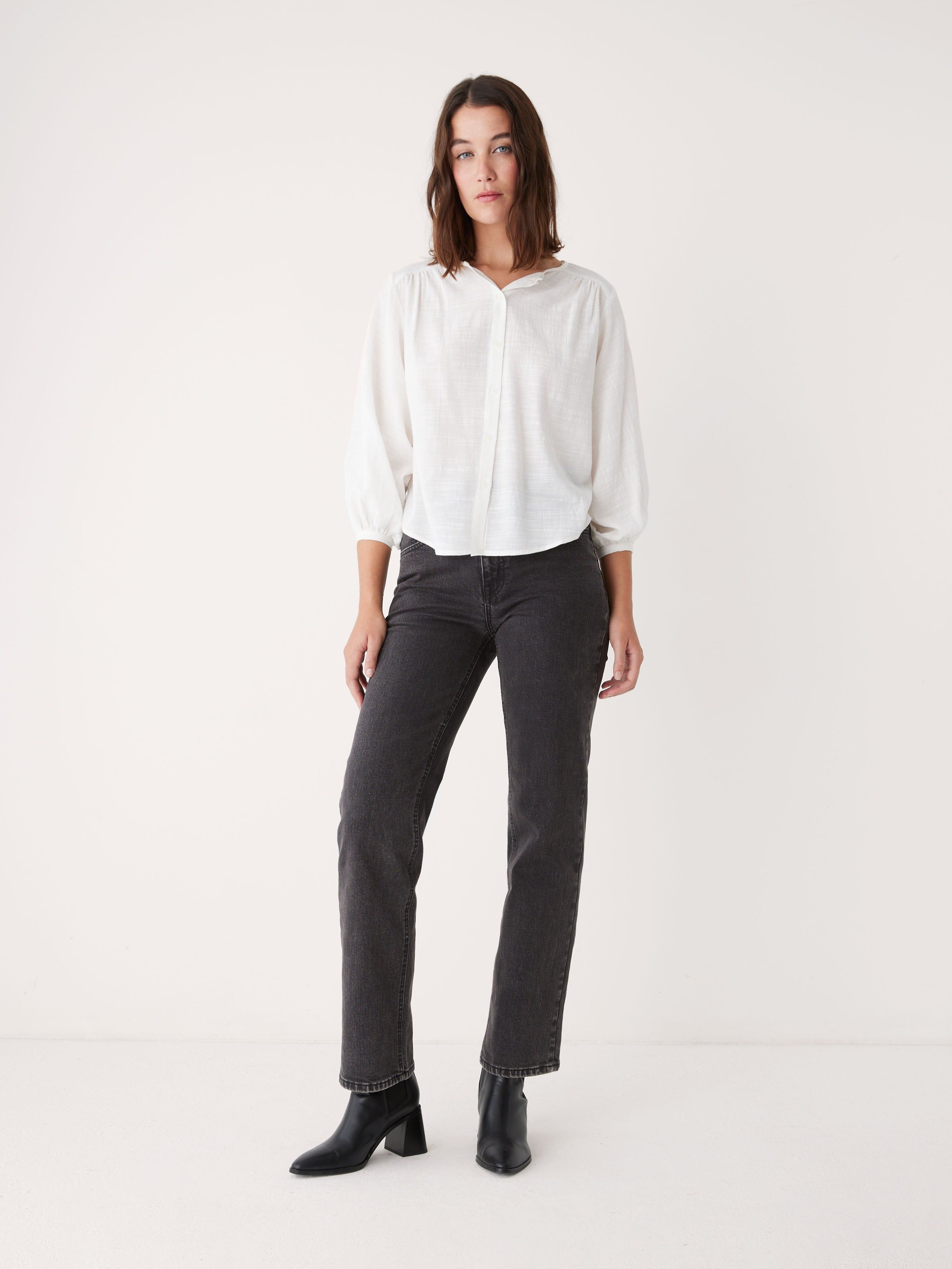 The Button Up Long Sleeve Blouse in White sold by Frank & Oak product image thumbnail 2