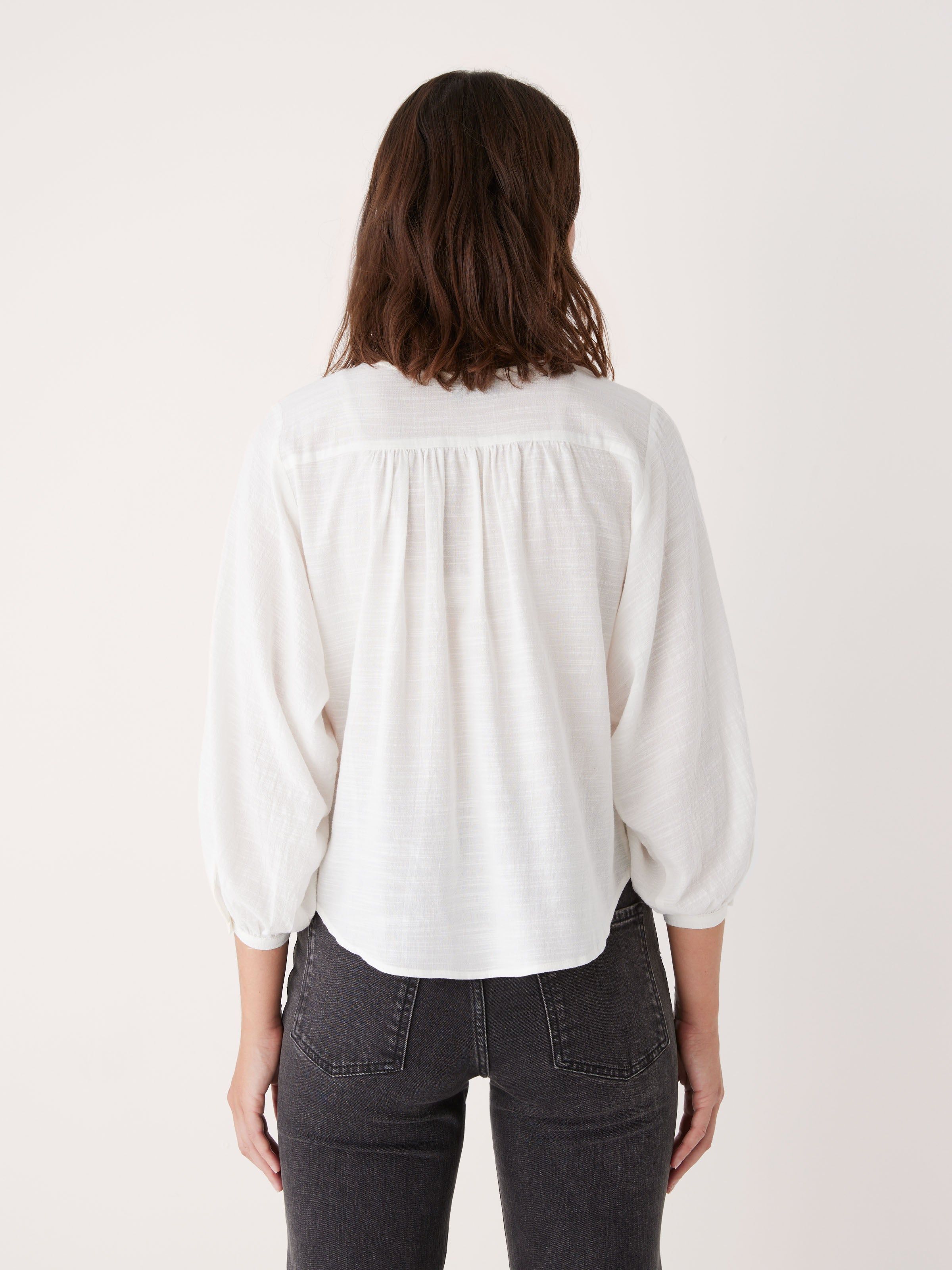 The Button Up Long Sleeve Blouse in White sold by Frank & Oak product image thumbnail 3