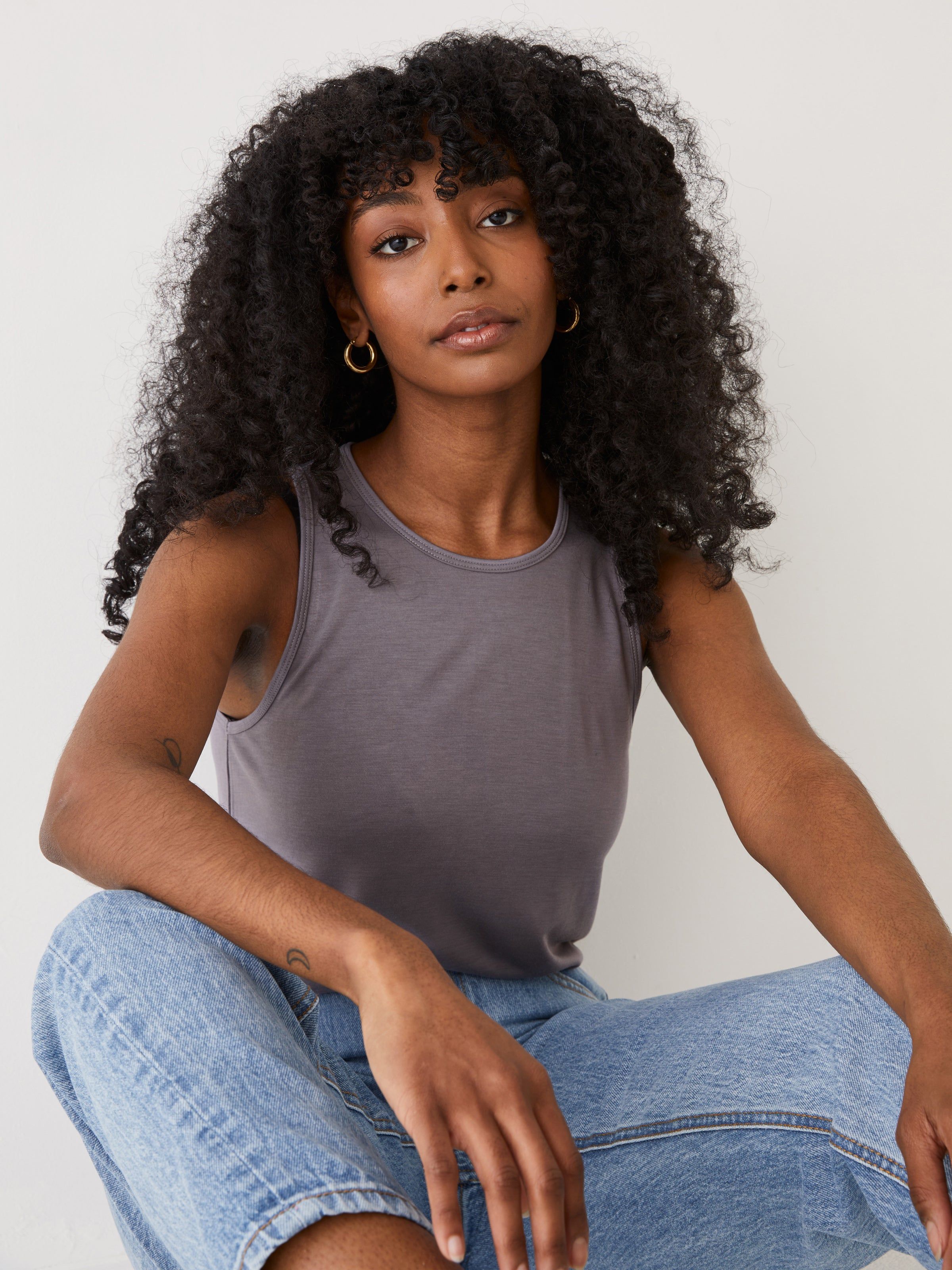 The Supersoft Tank Top in Grey sold by Frank & Oak