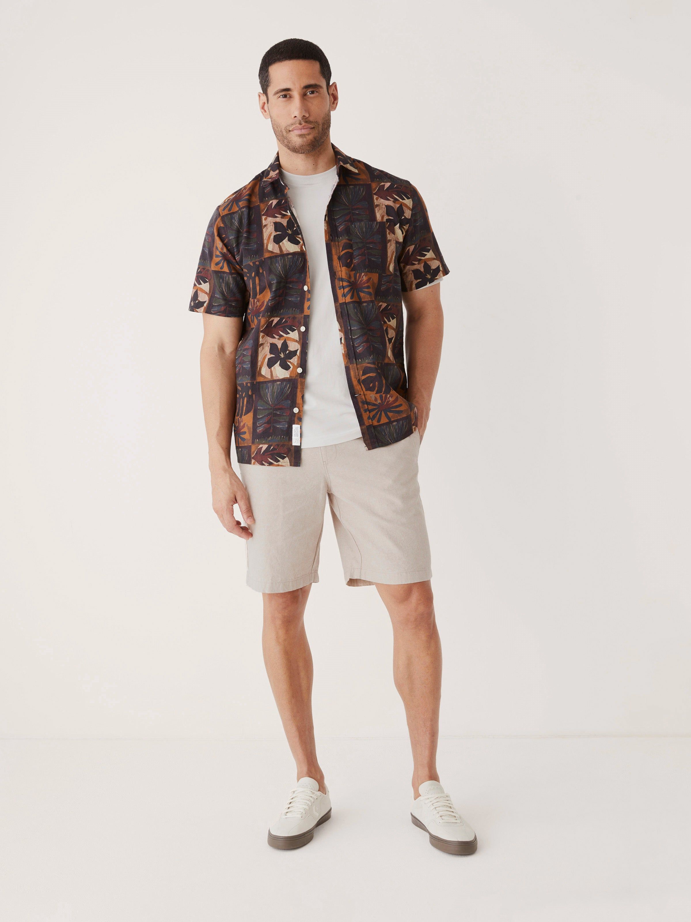The Printed Resort Shirt in Copper sold by Frank & Oak