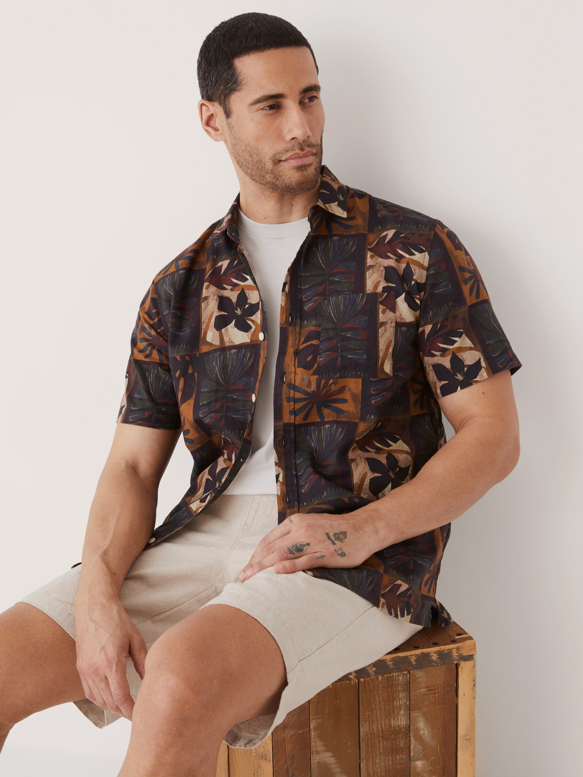 The Printed Resort Shirt in Copper sold by Frank & Oak product image thumbnail 3