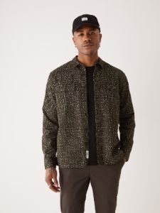 The Loose Fit Printed Shirt in Rosin sold by Frank & Oak