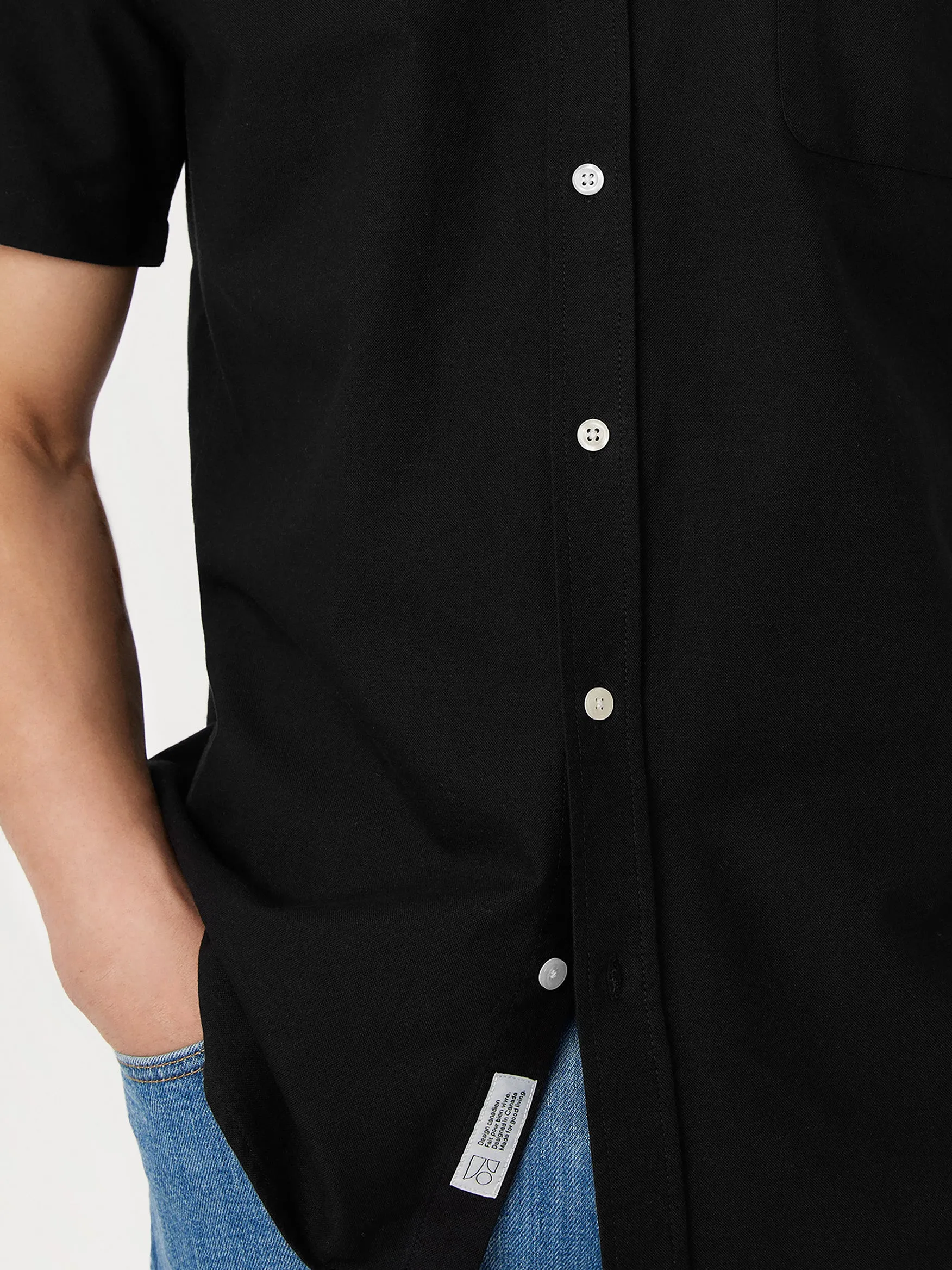 The Jasper Short Sleeve Oxford Shirt in Black sold by Frank & Oak product image thumbnail 2