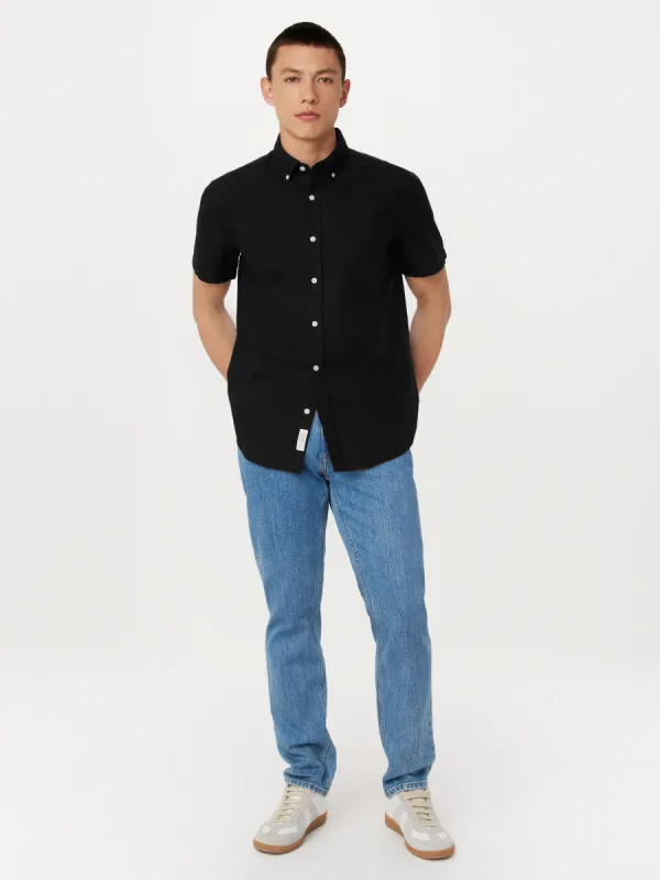 The Jasper Short Sleeve Oxford Shirt in Black sold by Frank & Oak
