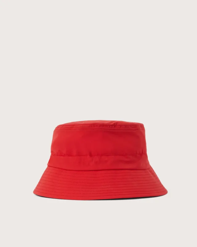 The Rain Bucket Hat in Red sold by Frank & Oak