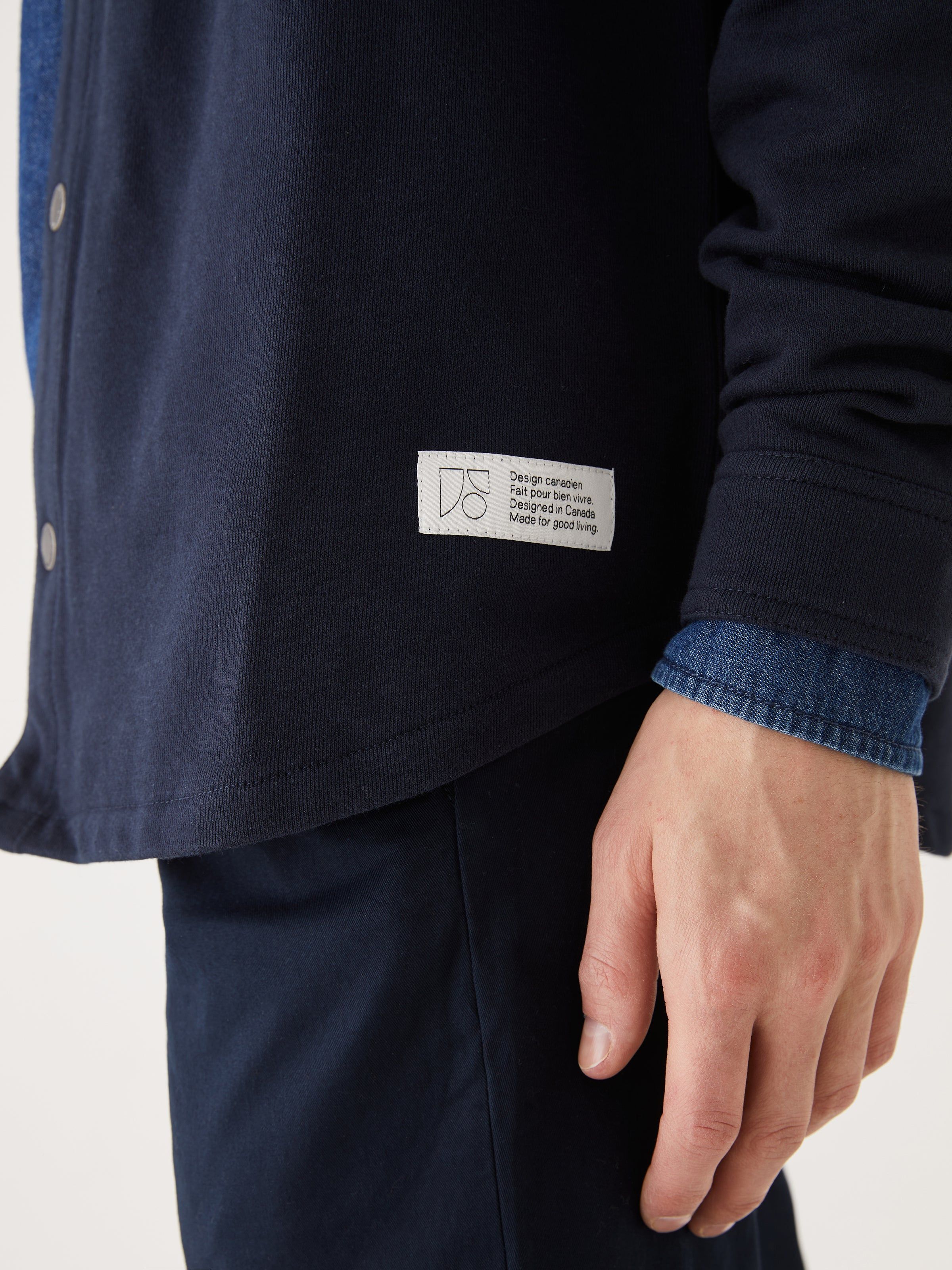 The French Terry Overshirt in Deep Blue sold by Frank & Oak product image thumbnail 3