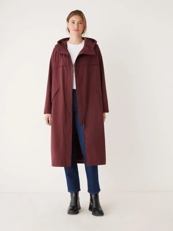 The Anorak Rain Jacket in Dark Red sold by Frank & Oak