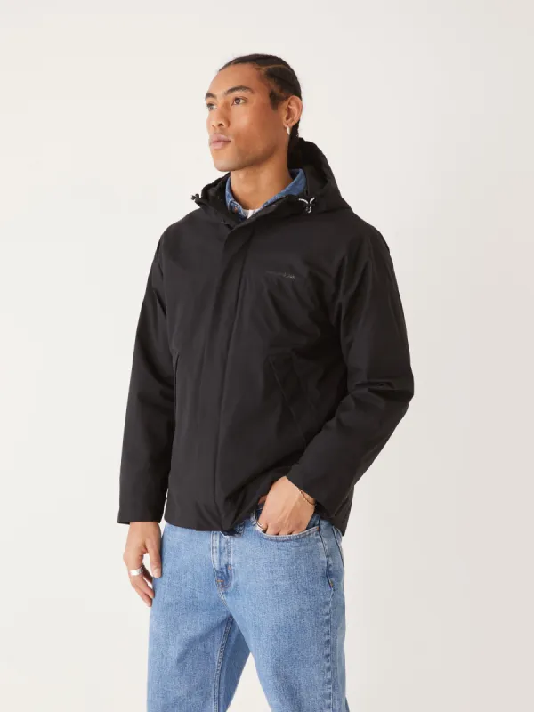 The Stanley Rain Jacket in Black sold by Frank & Oak