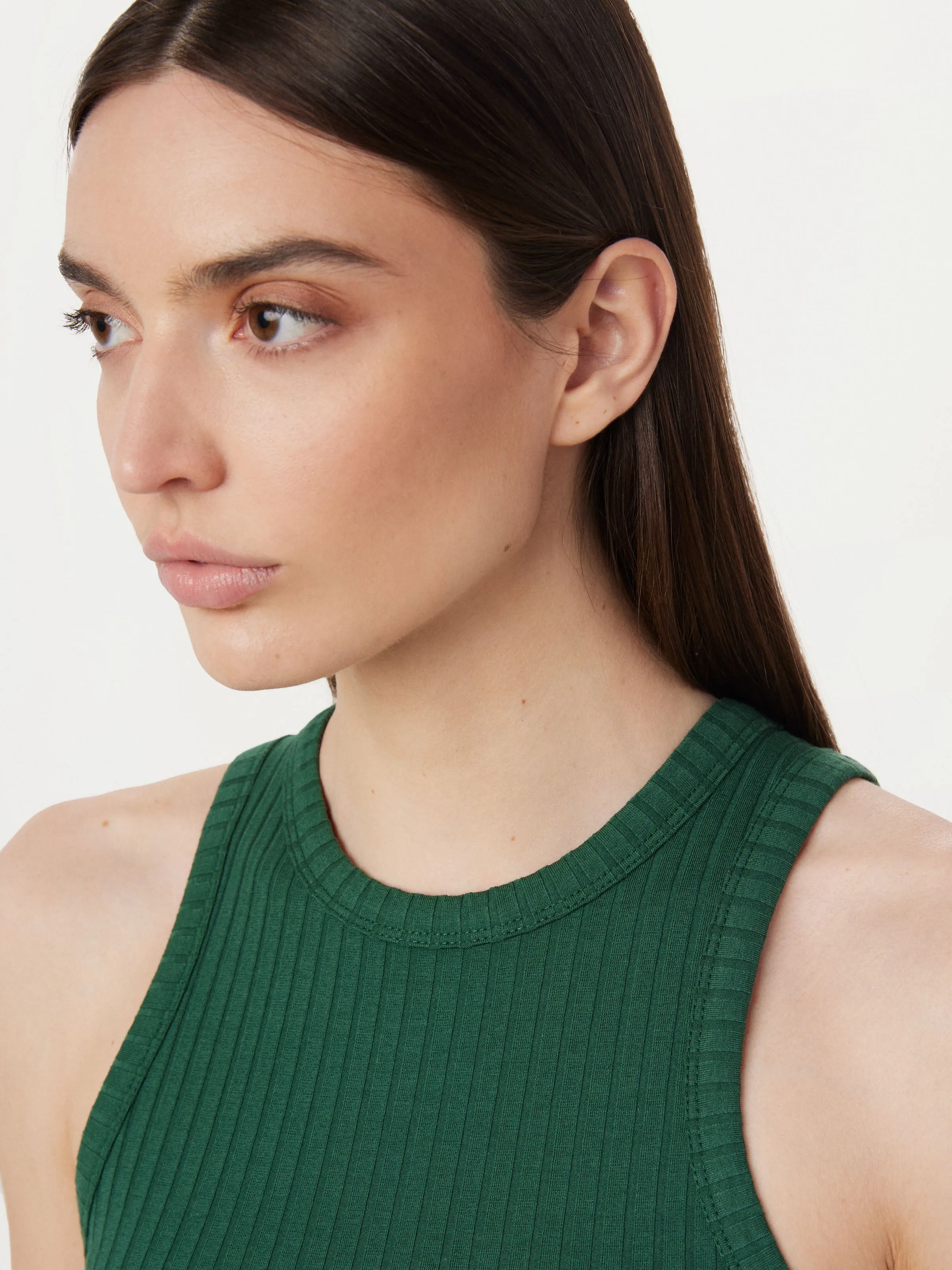 The Ribbed Tank Top in Dark Green sold by Frank & Oak product image thumbnail 2