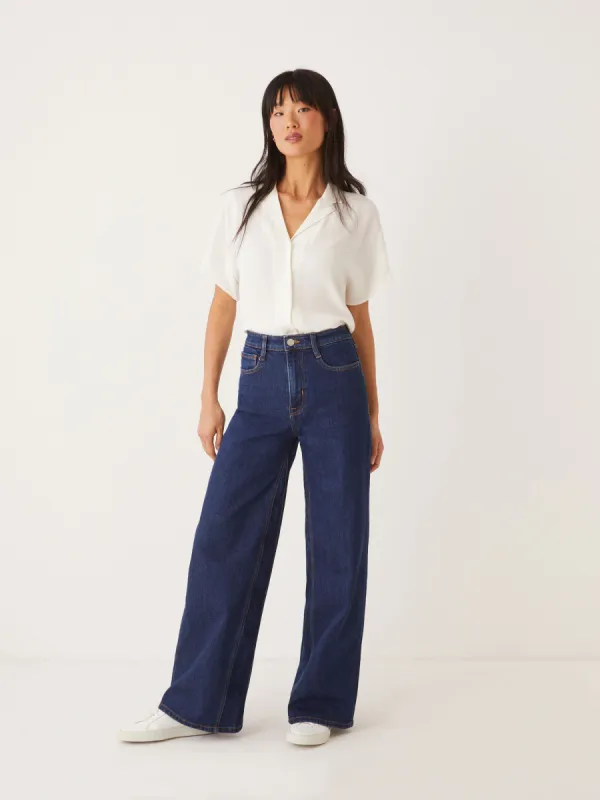 The Nina High Rise Wide Leg Jean in Dark Indigo sold by Frank & Oak