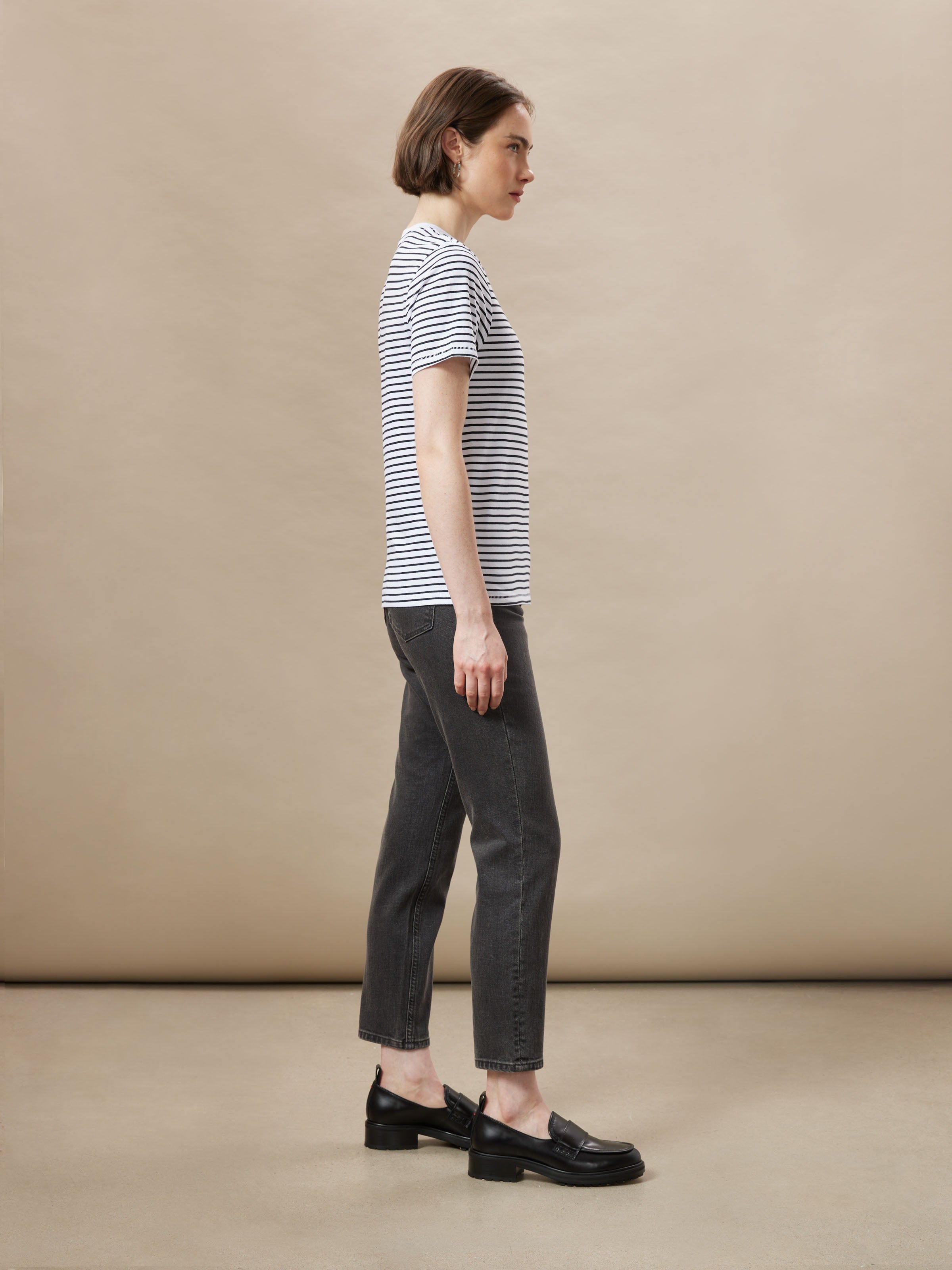 The Striped Essential T-Shirt in White sold by Frank & Oak product image thumbnail 5