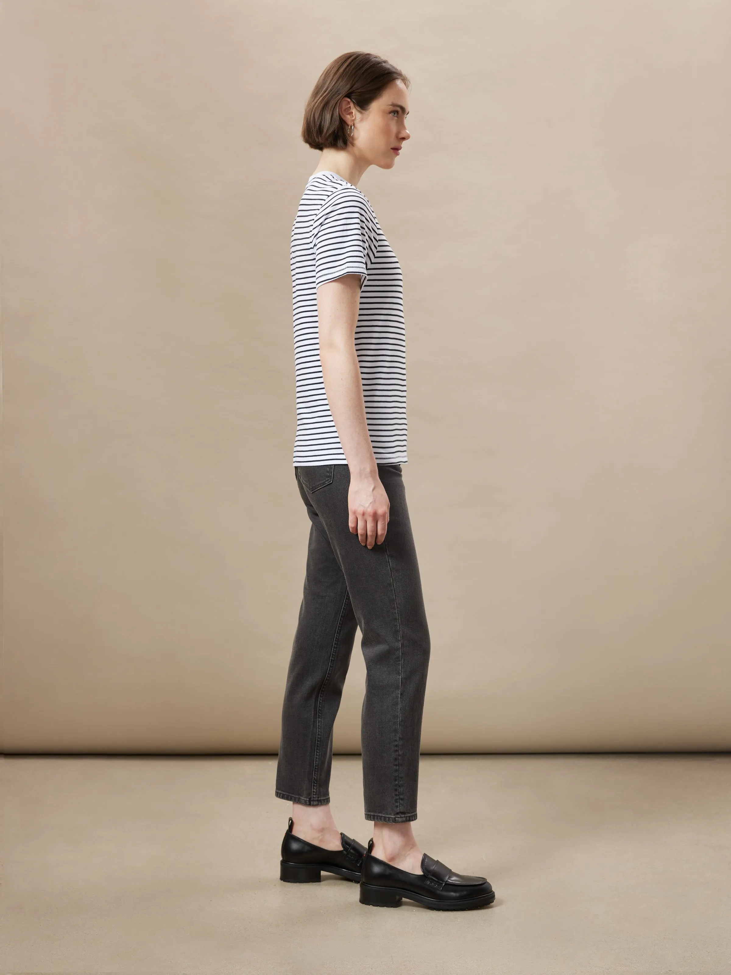 The Striped Essential T-Shirt in White sold by Frank & Oak product image thumbnail 5