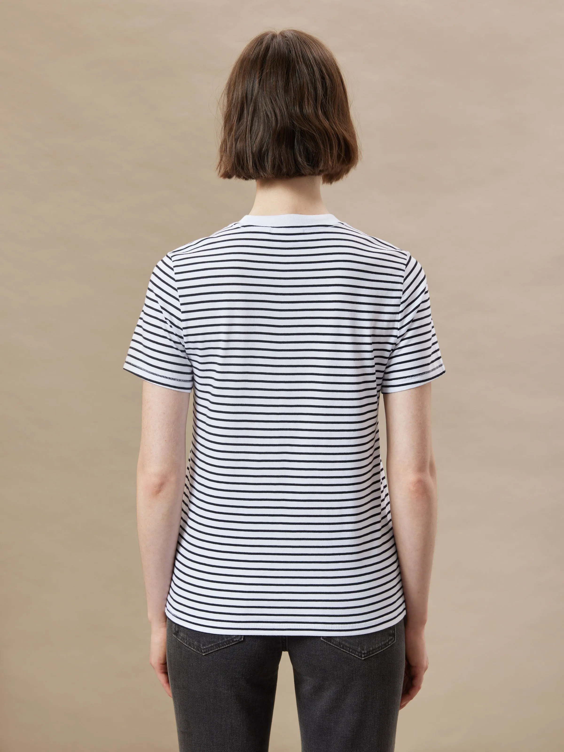 The Striped Essential T-Shirt in White sold by Frank & Oak product image thumbnail 3