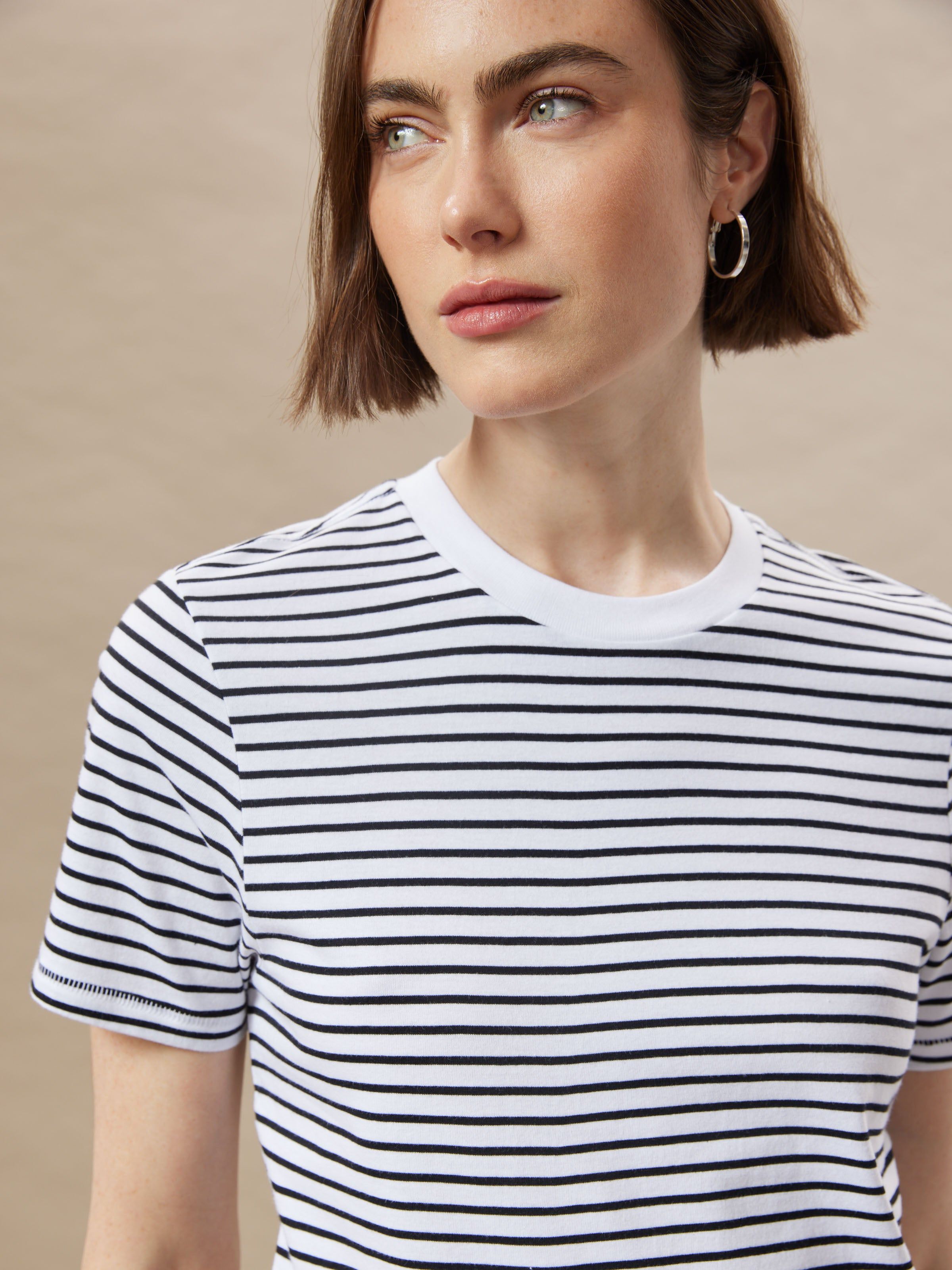 The Striped Essential T-Shirt in White sold by Frank & Oak product image thumbnail 2