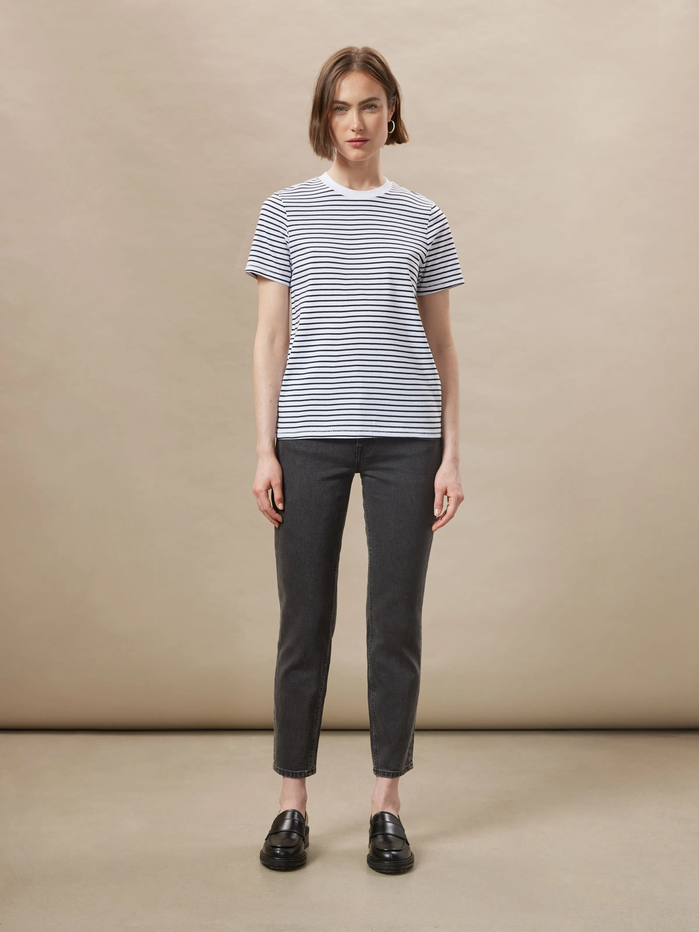 The Striped Essential T-Shirt in White sold by Frank & Oak product image thumbnail 4