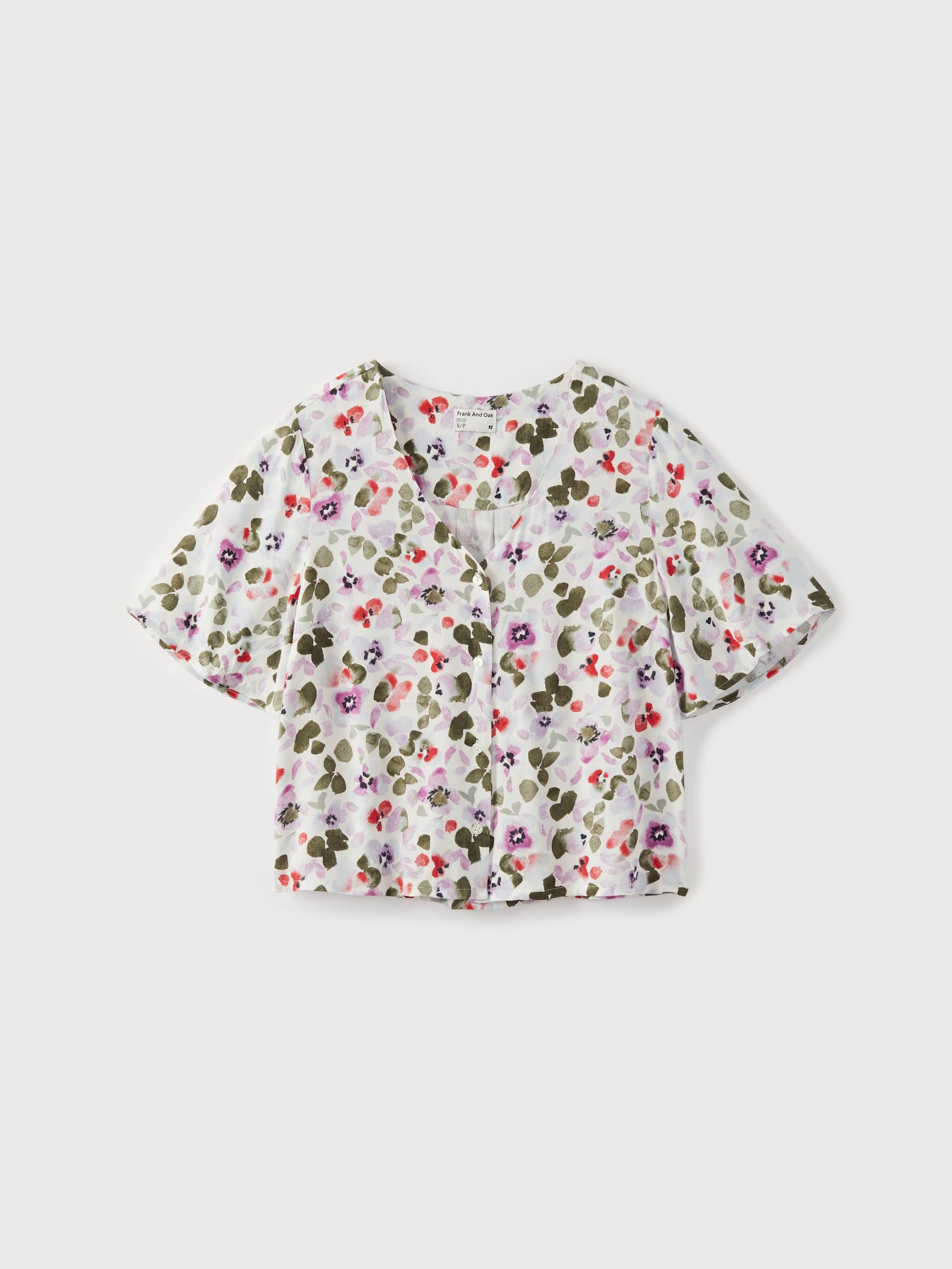 The Printed Flutter Blouse in White sold by Frank & Oak product image thumbnail 3