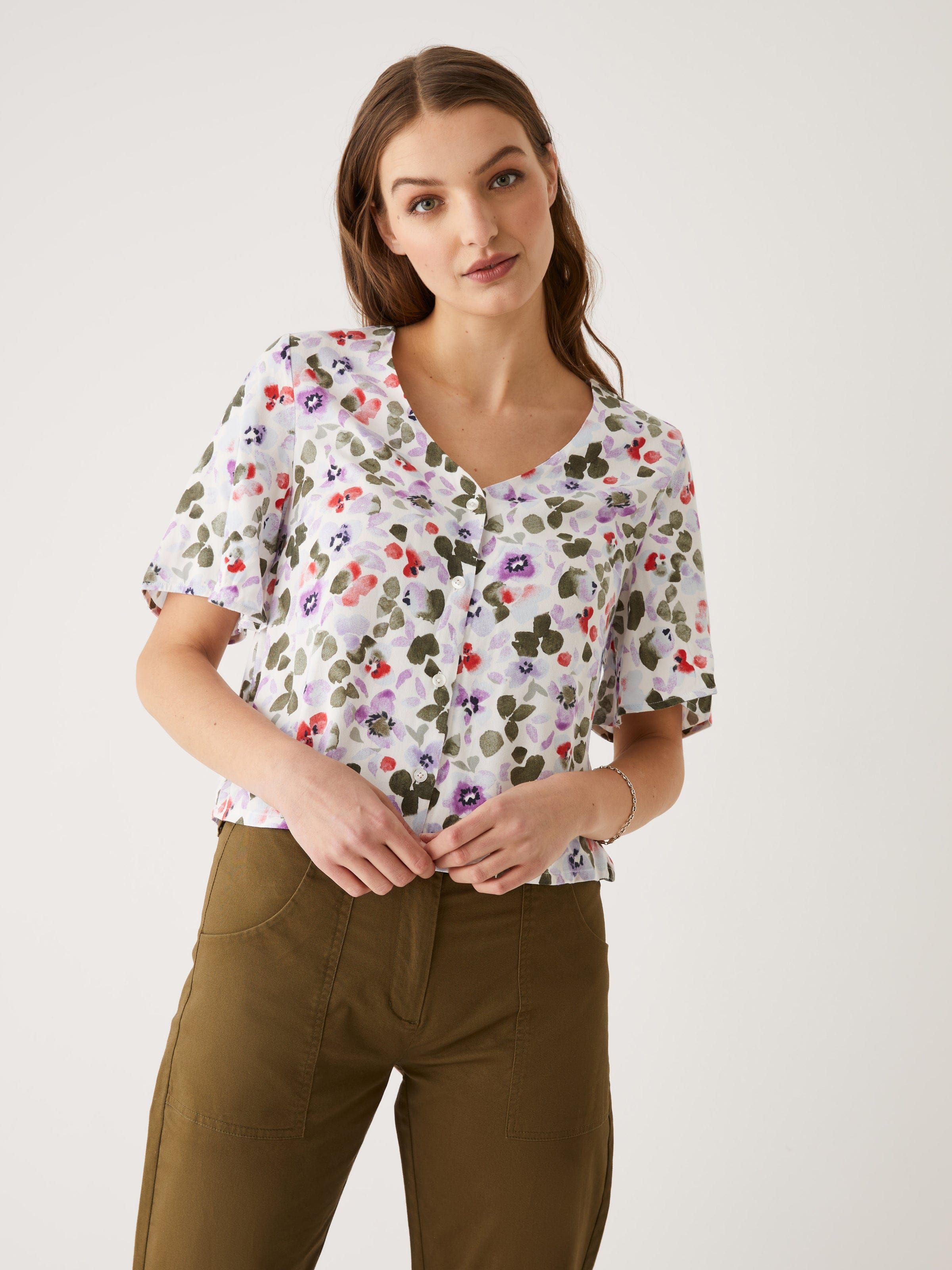 The Printed Flutter Blouse in White sold by Frank & Oak product image thumbnail 2