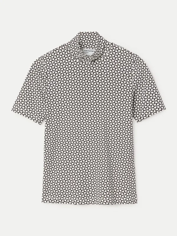 The Short Sleeve Mockneck in White sold by Frank & Oak