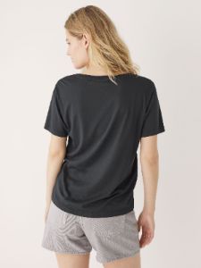 The V-Neck Relaxed T-Shirt in Black sold by Frank & Oak