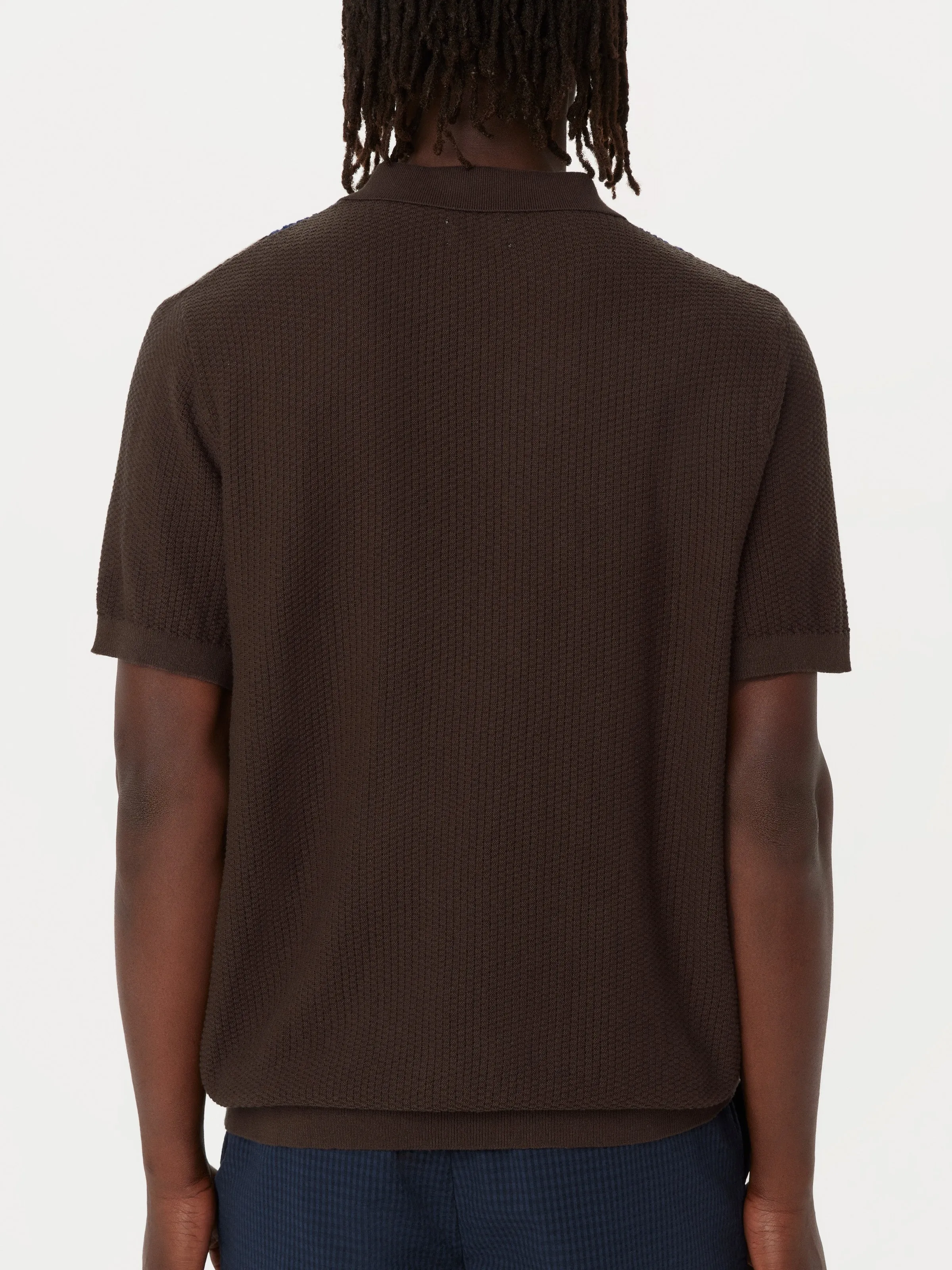 The Mixed-Stitch Polo in Chocolate Brown sold by Frank & Oak product image thumbnail 5
