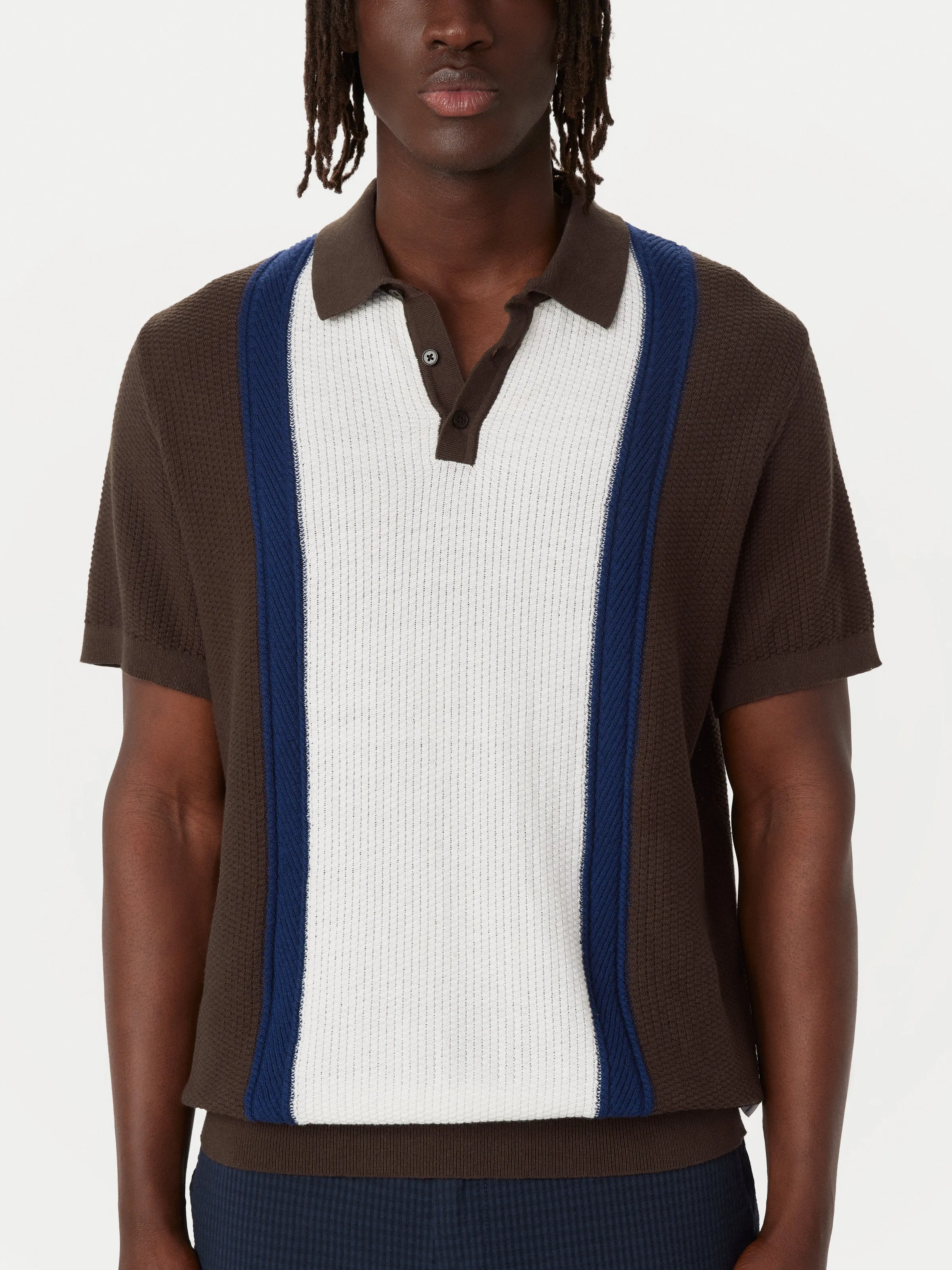 The Mixed-Stitch Polo in Chocolate Brown sold by Frank & Oak product image thumbnail 4