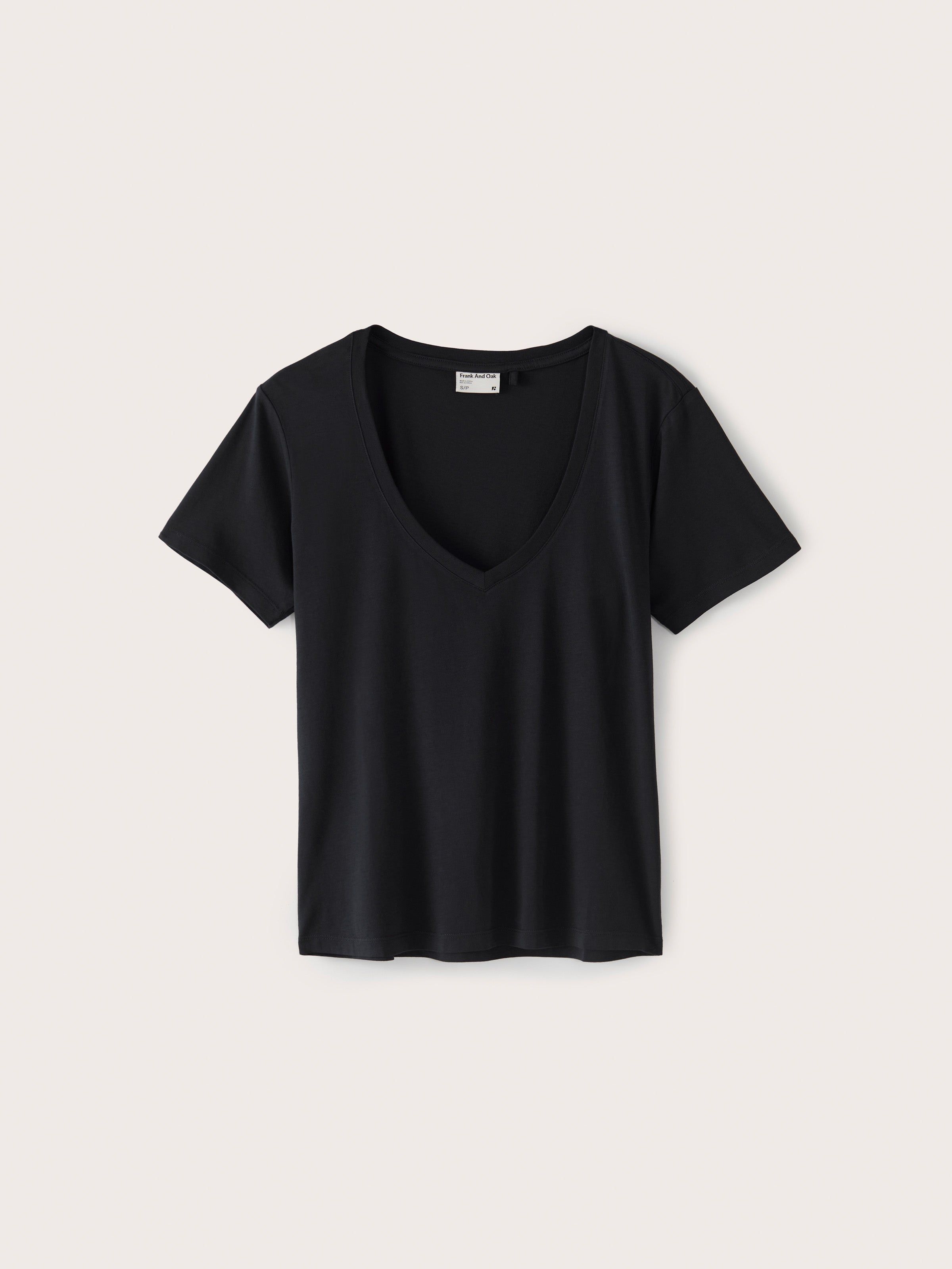 The V-Neck Relaxed T-Shirt in Black sold by Frank & Oak product image thumbnail 6