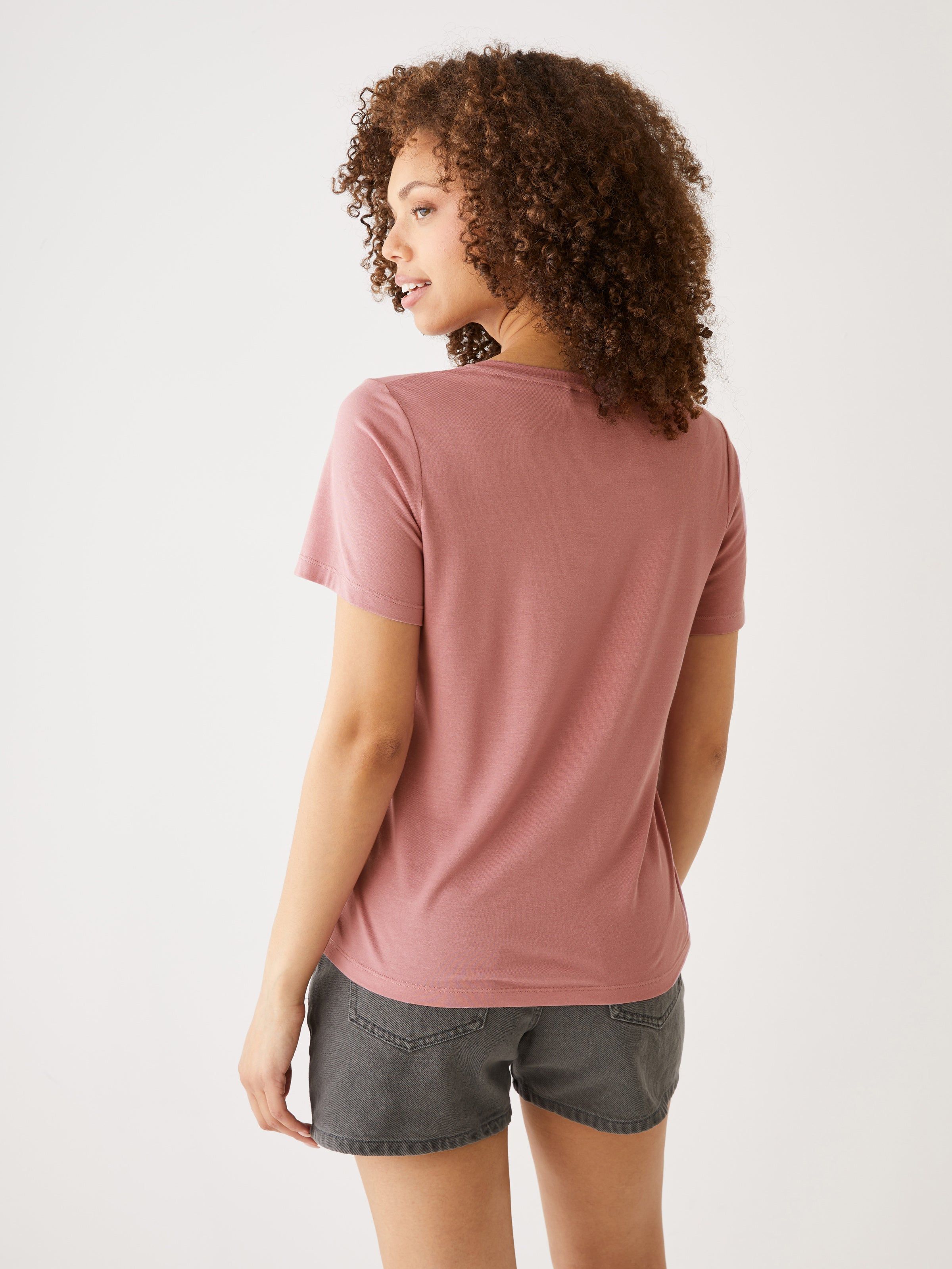 The SuperSoft V-Neck T-Shirt in Pink sold by Frank & Oak product image thumbnail 5