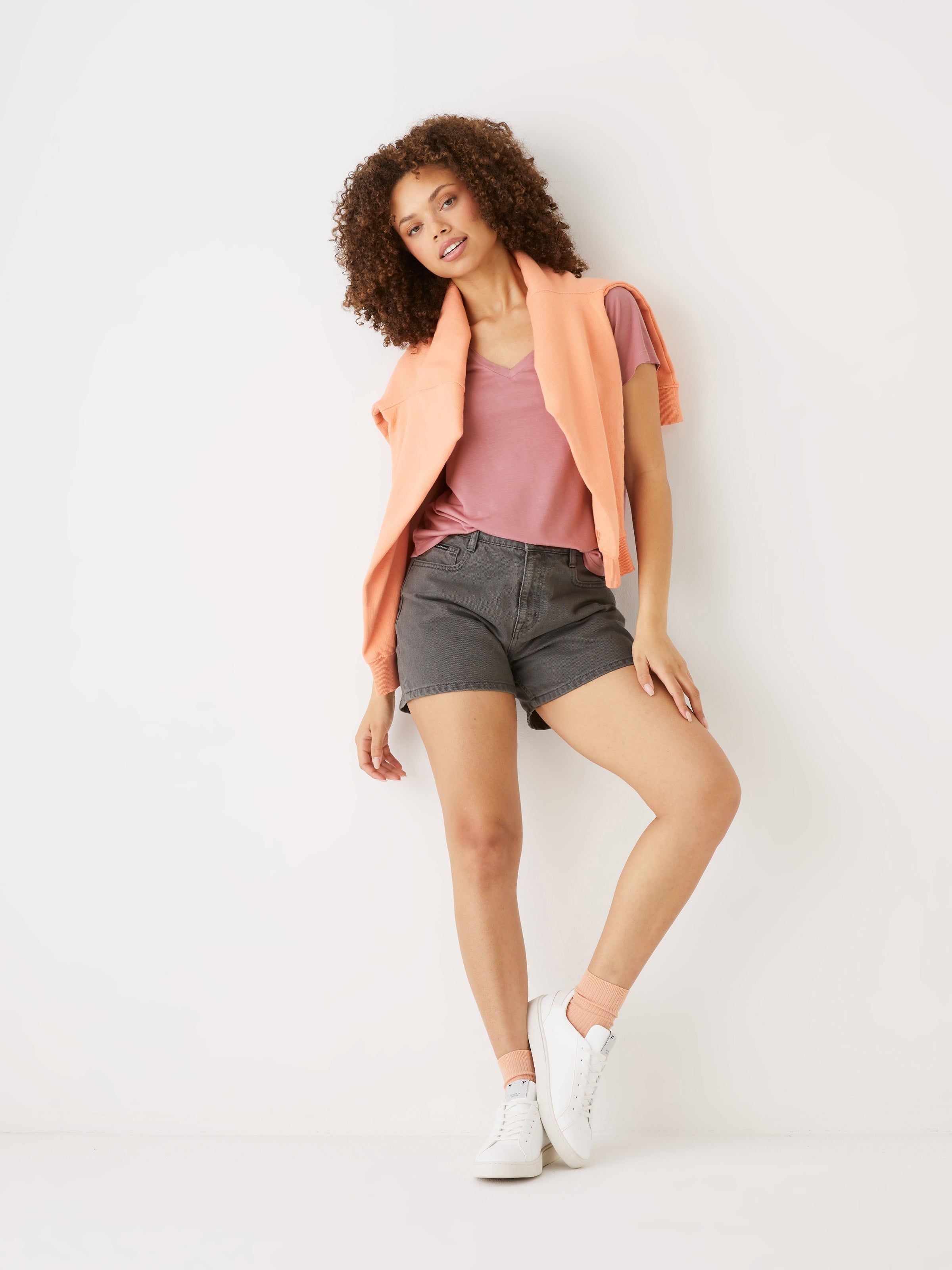 The SuperSoft V-Neck T-Shirt in Pink sold by Frank & Oak product image thumbnail 2