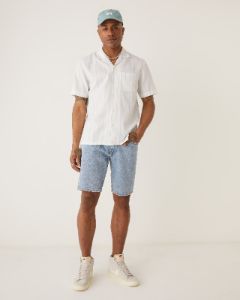 The Striped Resort Shirt in Bright White sold by Frank & Oak