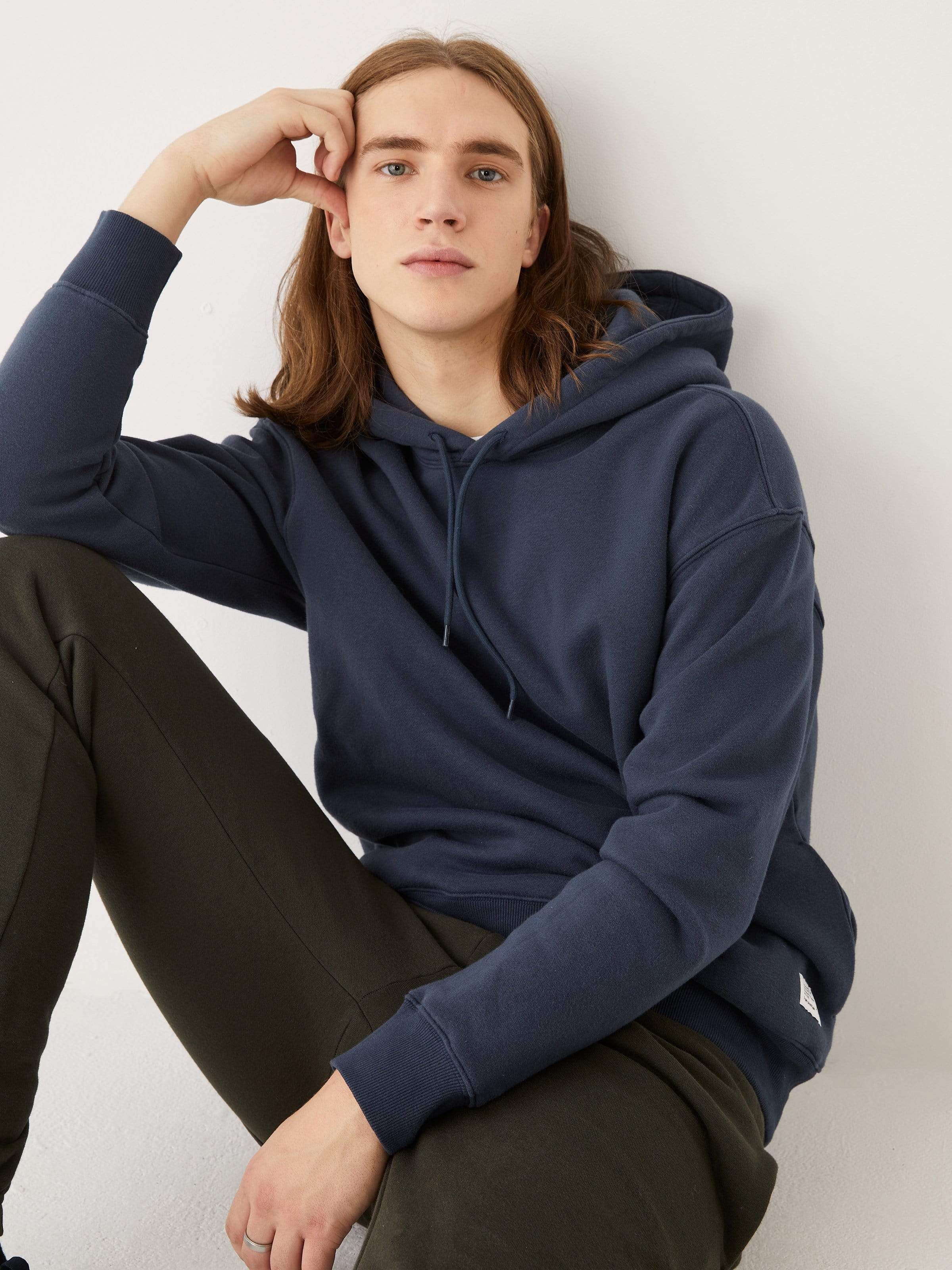 The French Fleece Hoodie in Dark Blue sold by Frank & Oak product image thumbnail 3