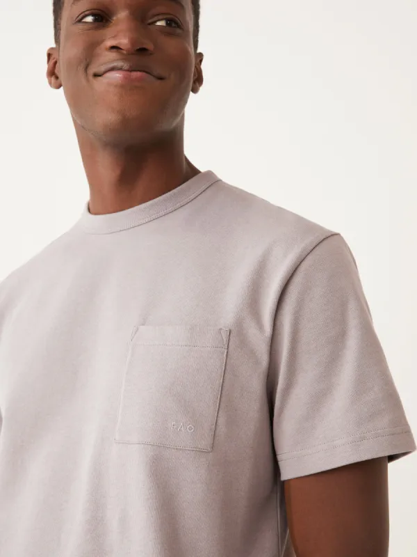The Relaxed Pocket T-Shirt in Earl grey made by Frank & Oak