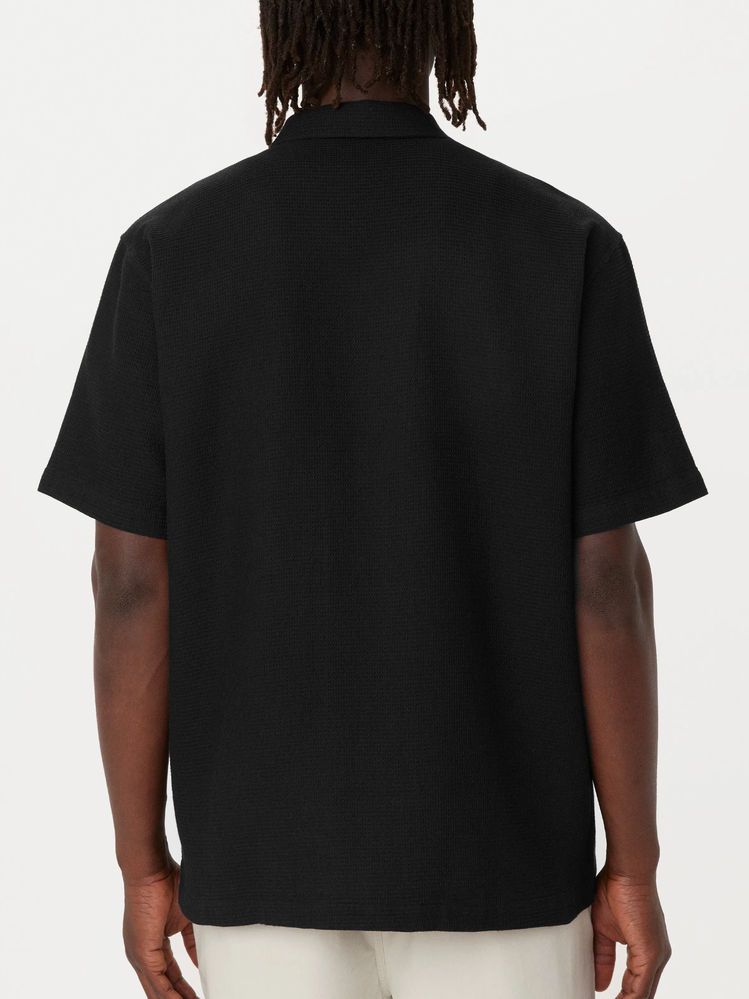 The Waffle Camp Collar Shirt in Black sold by Frank & Oak product image thumbnail 4