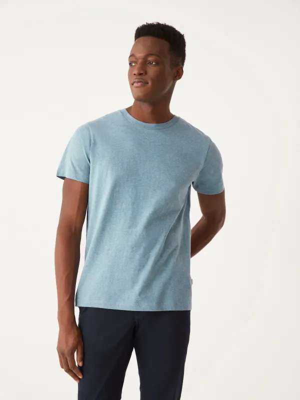 The Slim Fit Essential T-Shirt in Coronet blue sold by Frank & Oak