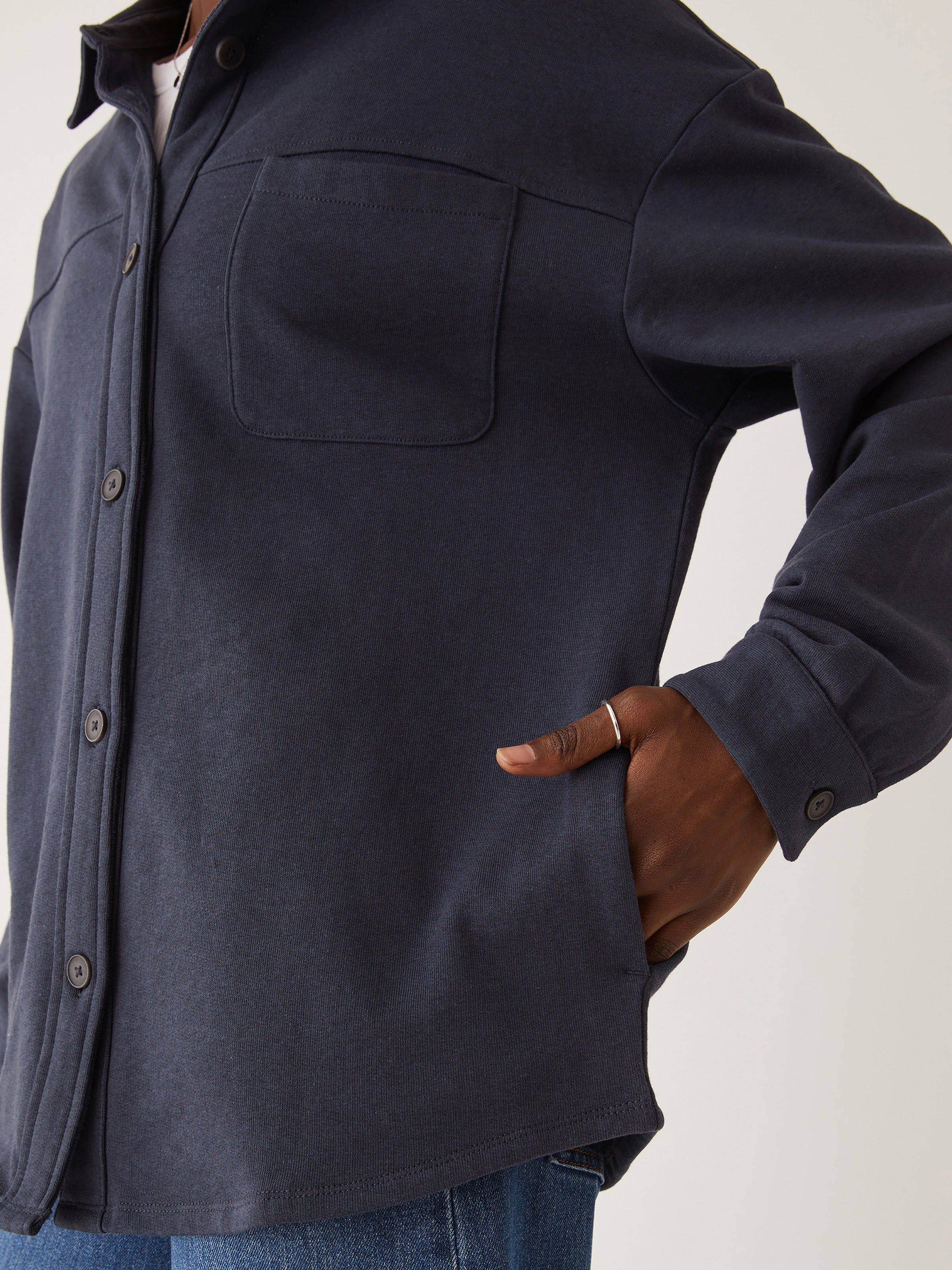 The French Terry Overshirt in Night Blue sold by Frank & Oak product image thumbnail 5