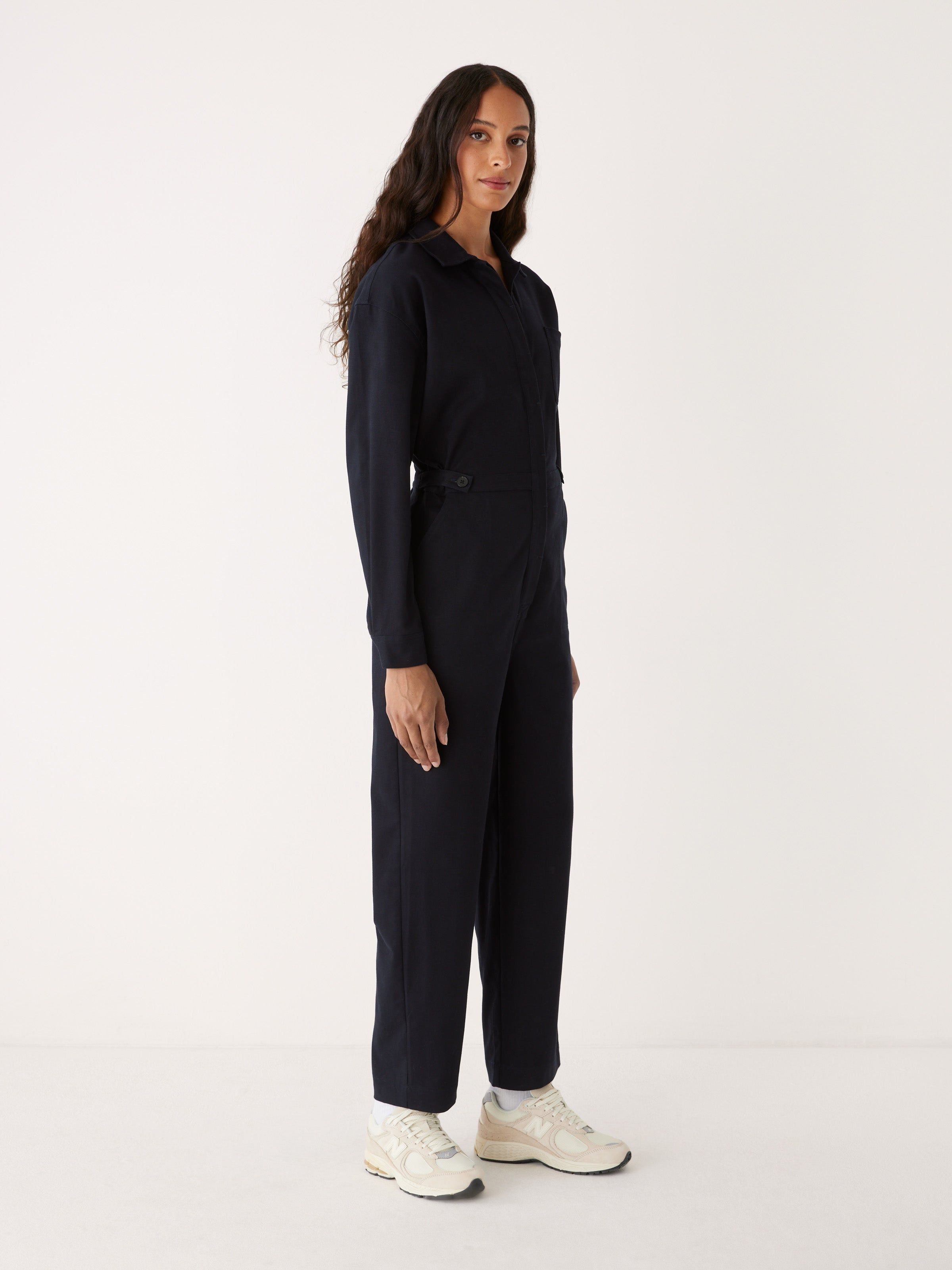 The Organic Cotton Twill Jumpsuit in Dark Blue sold by Frank & Oak product image thumbnail 2